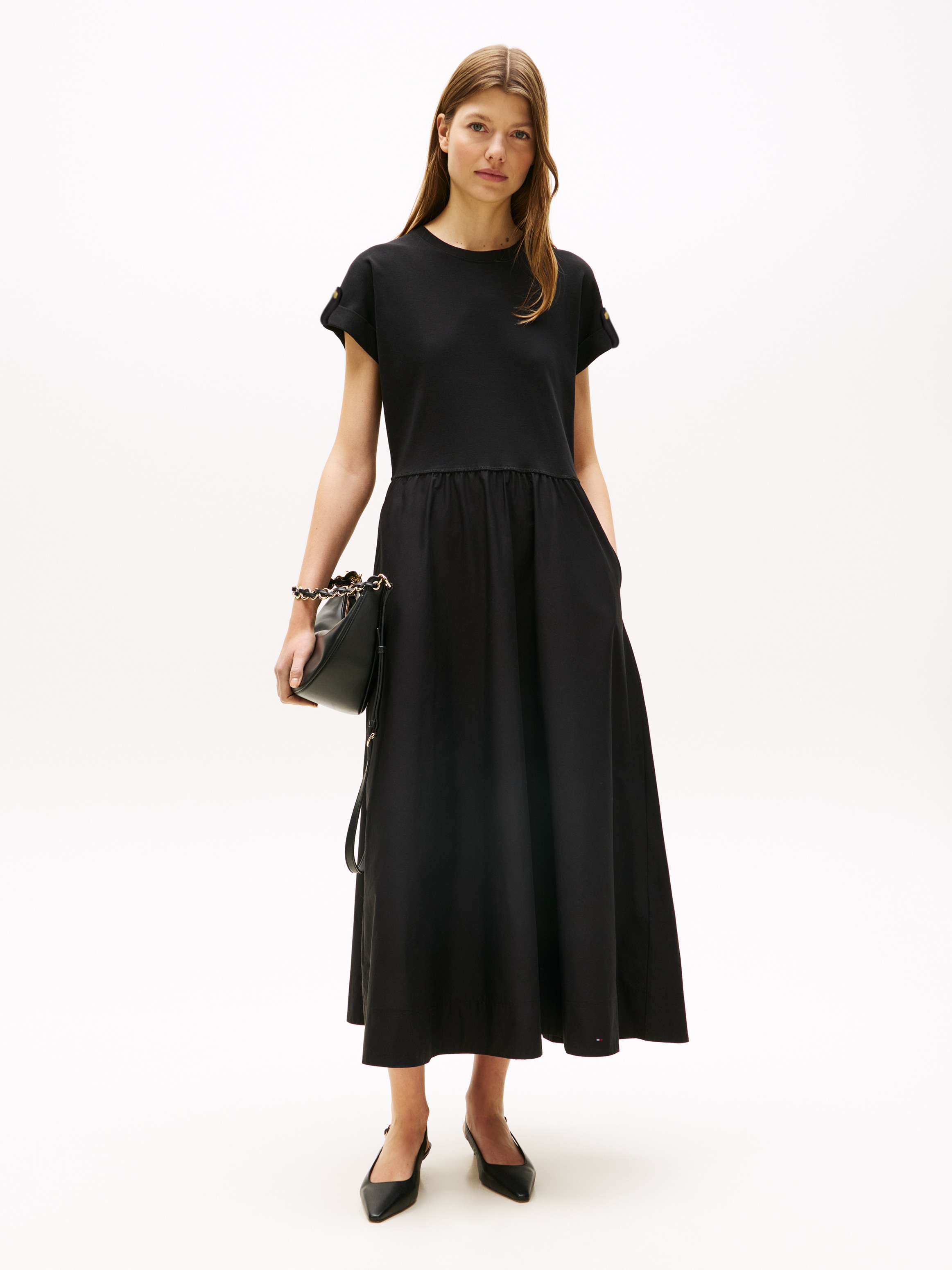 Tommy Hilfiger A-Linien-Kleid »MODERN CODY MIDI MIX F&F DRS«