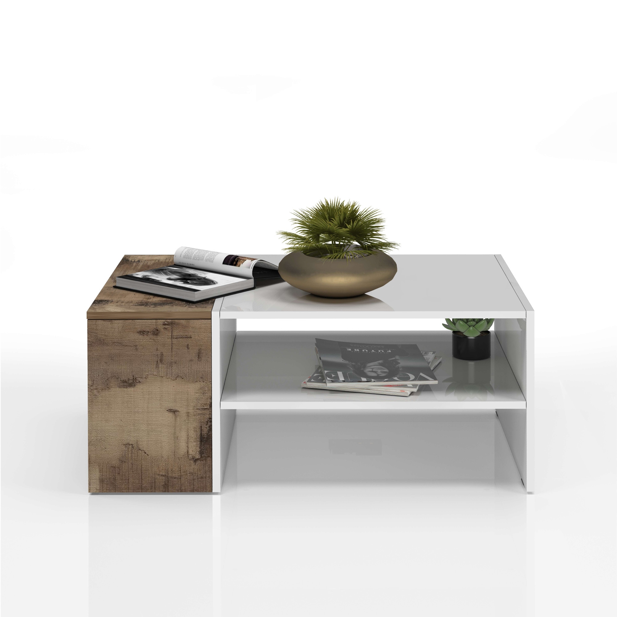 Home affaire Couchtisch »Coro, Couchtisch, Couchtisch mit seitlichem Stauraum,Sofatisch« Länge 90 cm, mit zwei Ablagefächern davon eines geschlossen