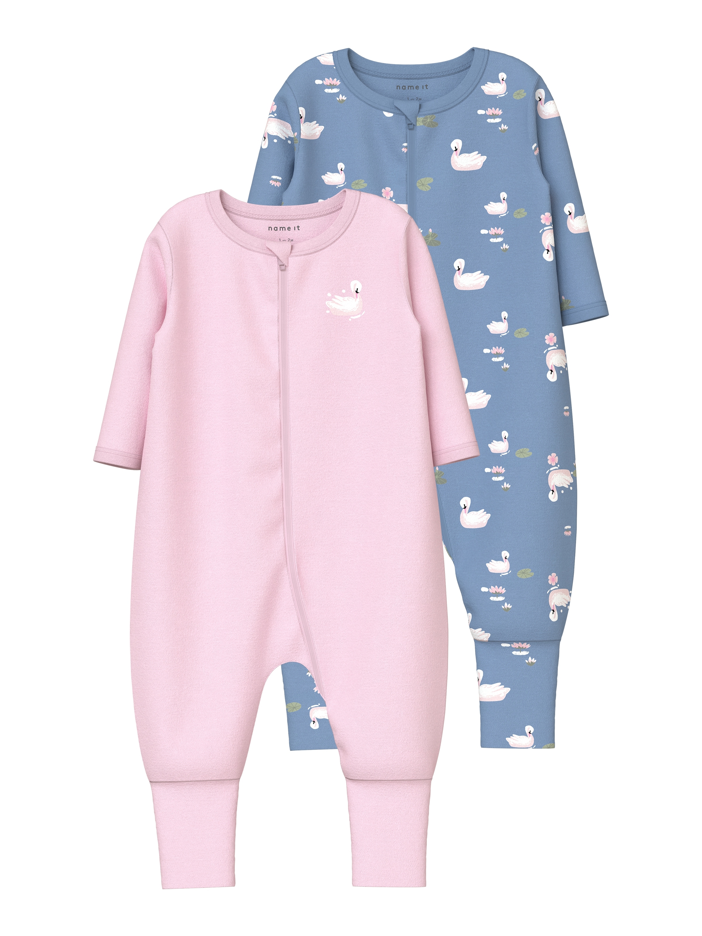 Name It Schlafanzug »NBFNIGHTSUIT 2P ZIP FF SWAN NOOS« Packung, 2 tlg.
