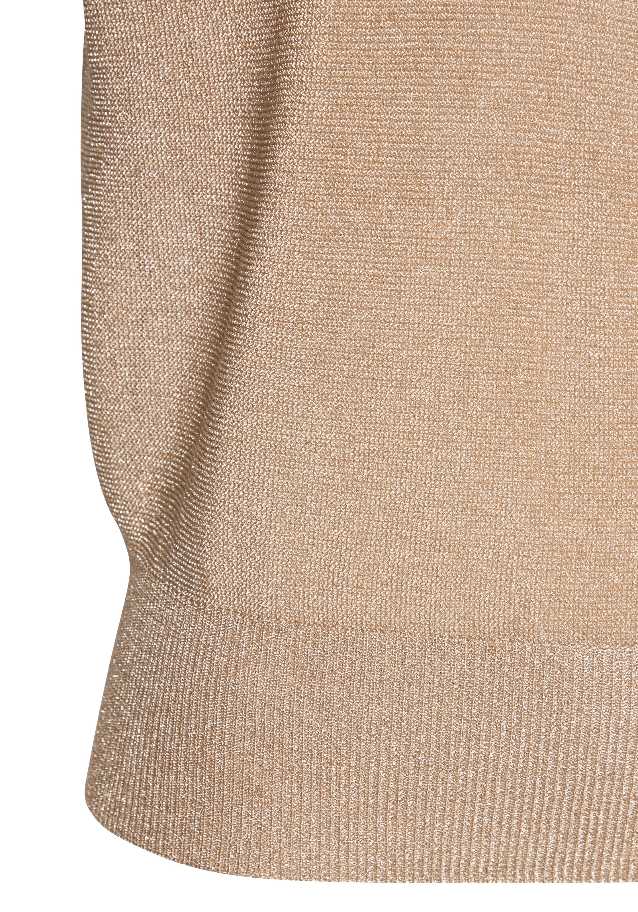 LASCANA Pull à manches courtes aus Glitzergarn mit Gliederketten-Detail