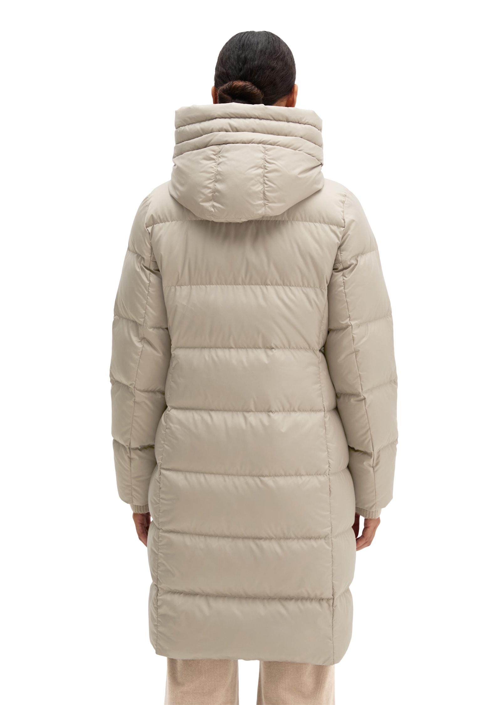 Marc O'Polo Manteau en duvet avec une fermeture éclair 2 sens et une bande d'étiquette à la capuche