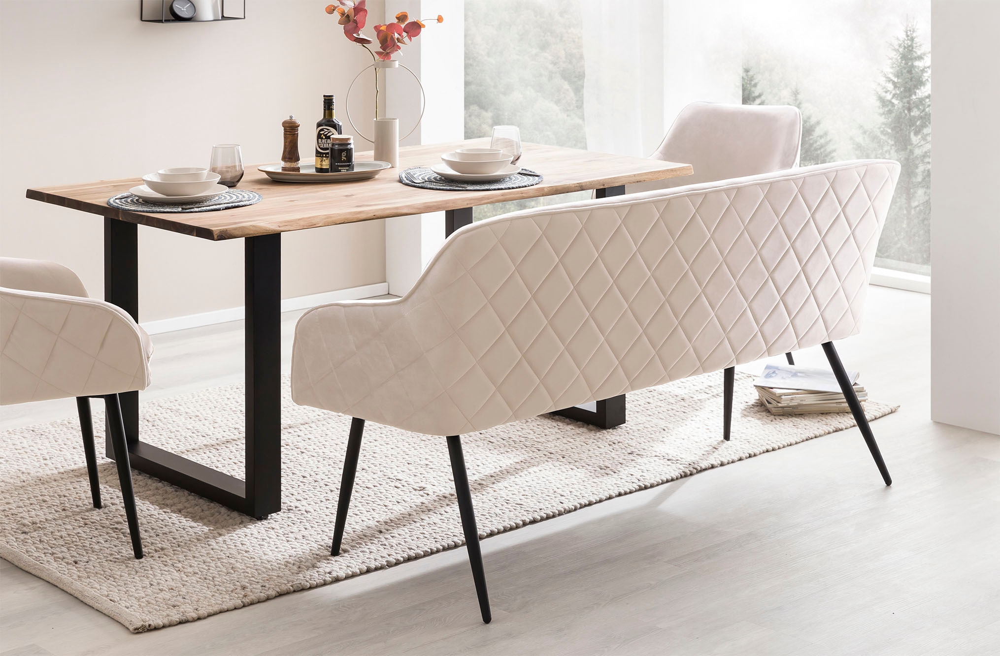 SalesFever Sitzbank »Komfortable Sitzbank« mit Armlehnen und Rückensteppung