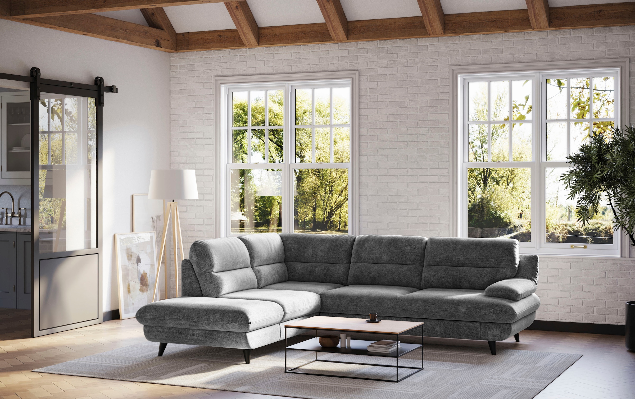 COTTA Ecksofa »Pike L-Form, B: 266 cm« optional Bettfunktion & Bettkasten