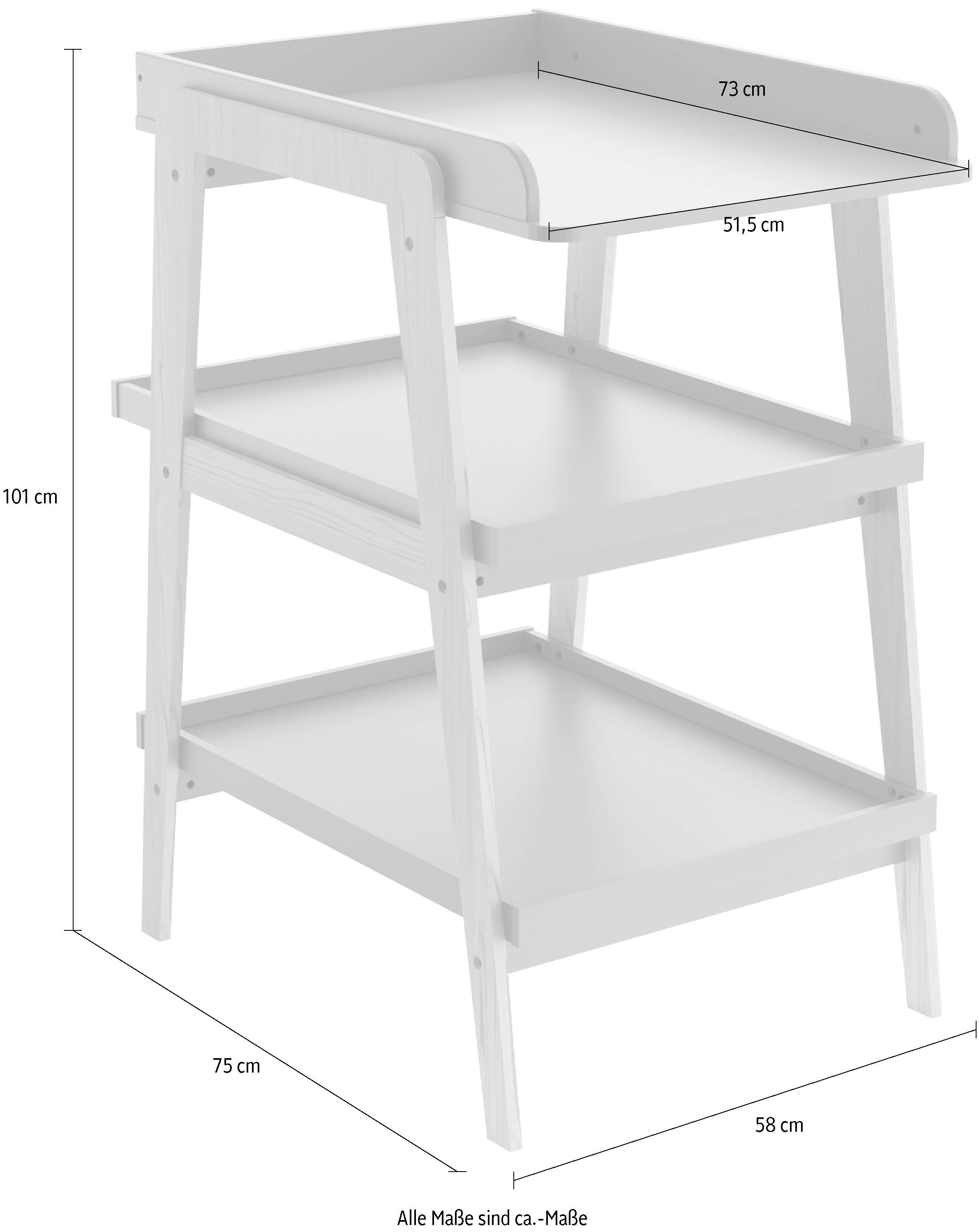 Demeyere GROUP Commode à langer »Tsuga« Wickelkommode PRAKTISCHE DESIGN 58 cm