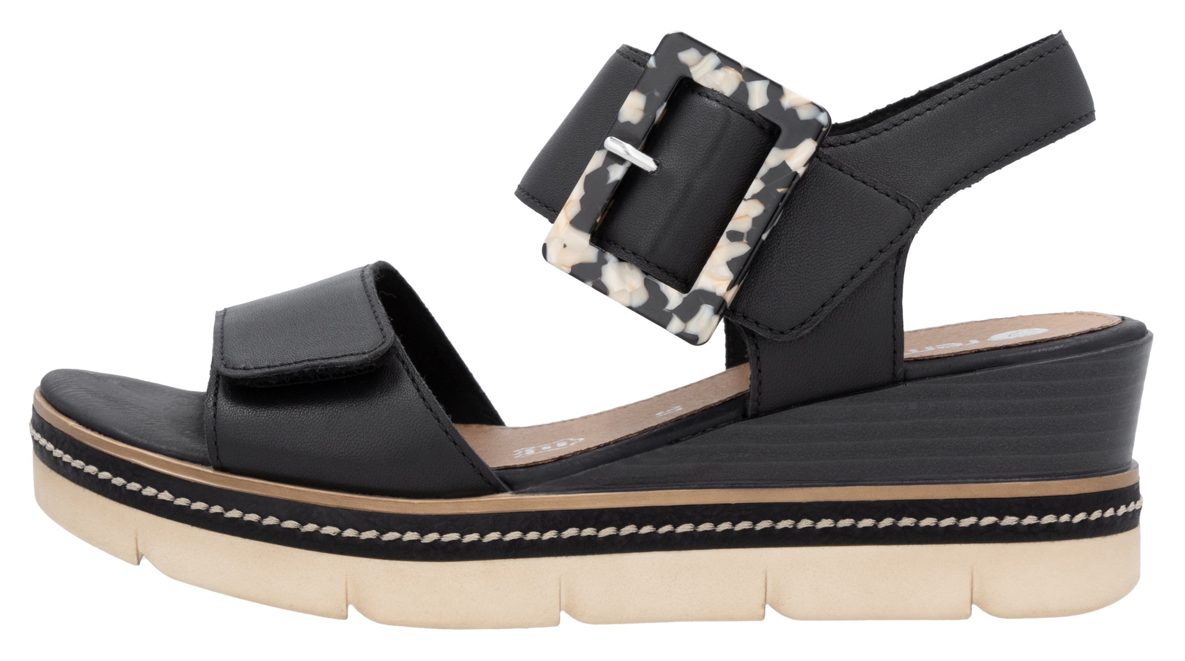 Remonte Sandales compensées »Elisabeth Hurley-Collection«  Keilabsatz, Riemensandale, Sommerschuh, auffällige Zierschnalle