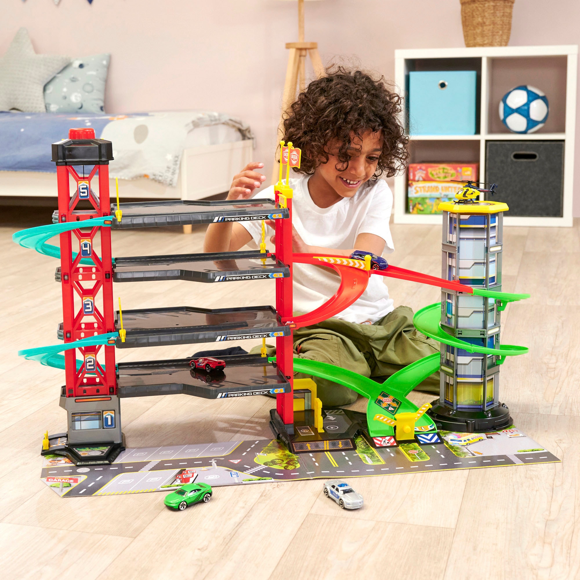 Dickie Toys Garage de parc de jeu »Parking Garage« inklusive 5 Fahrzeuge; mit Licht und Sound