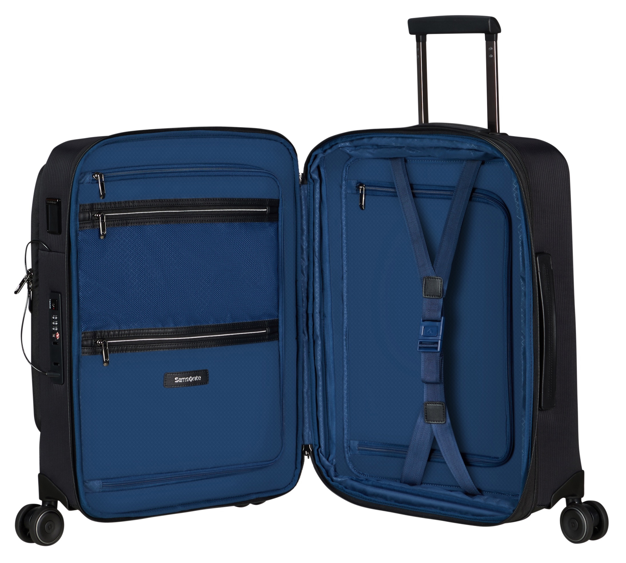 Samsonite Trolley à bagages souples »SPLENDIX, verschiedene Grössen« 42 litre 4 Rollen extension de volume, avec sangles de compression et compartiments à fermeture éclair