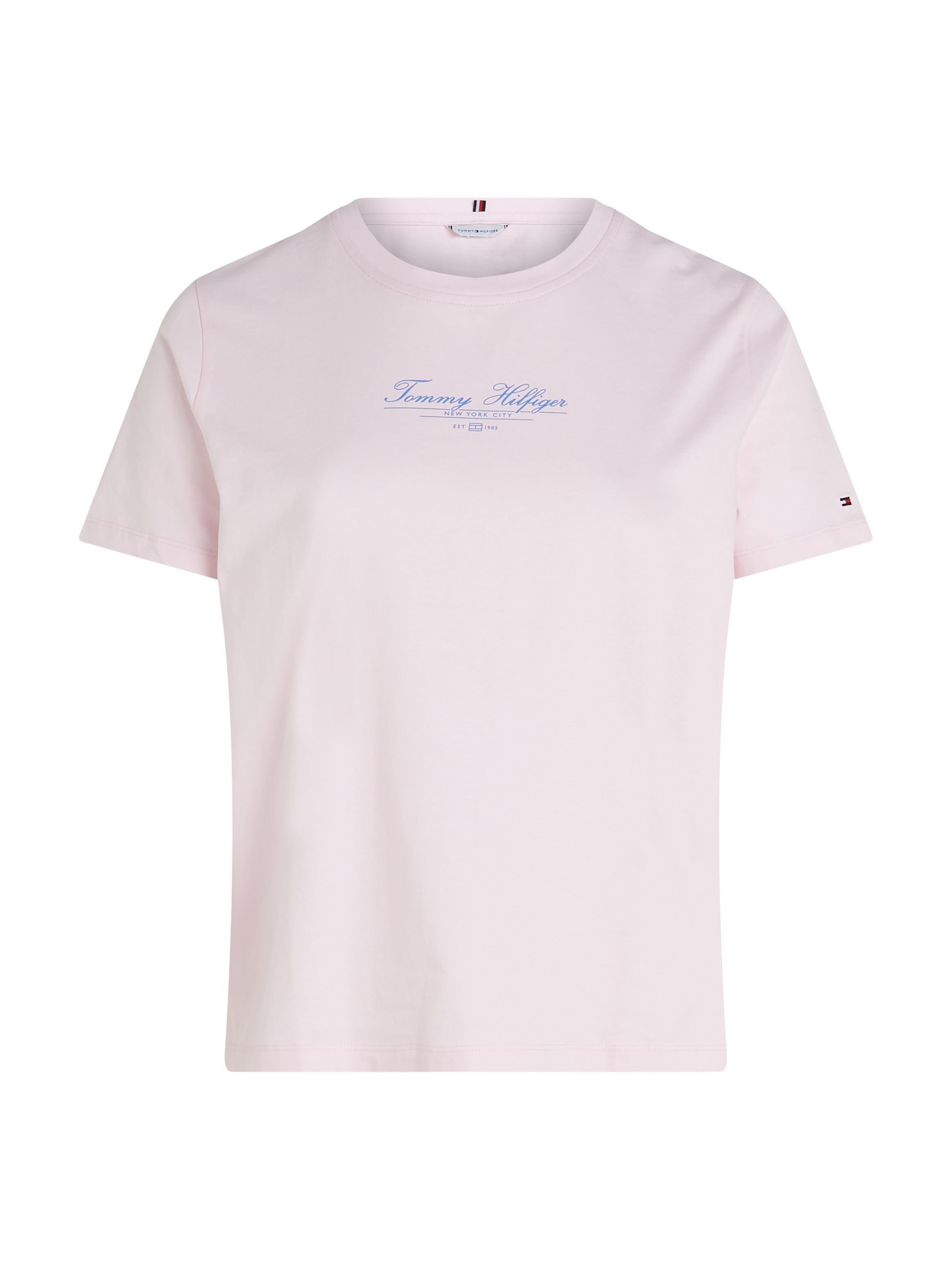 Tommy Hilfiger Curve Rundhalsshirt »CRV REG SCRIPT C-NK TEE SS«, in Grossen Grössen, Logoschriftzug