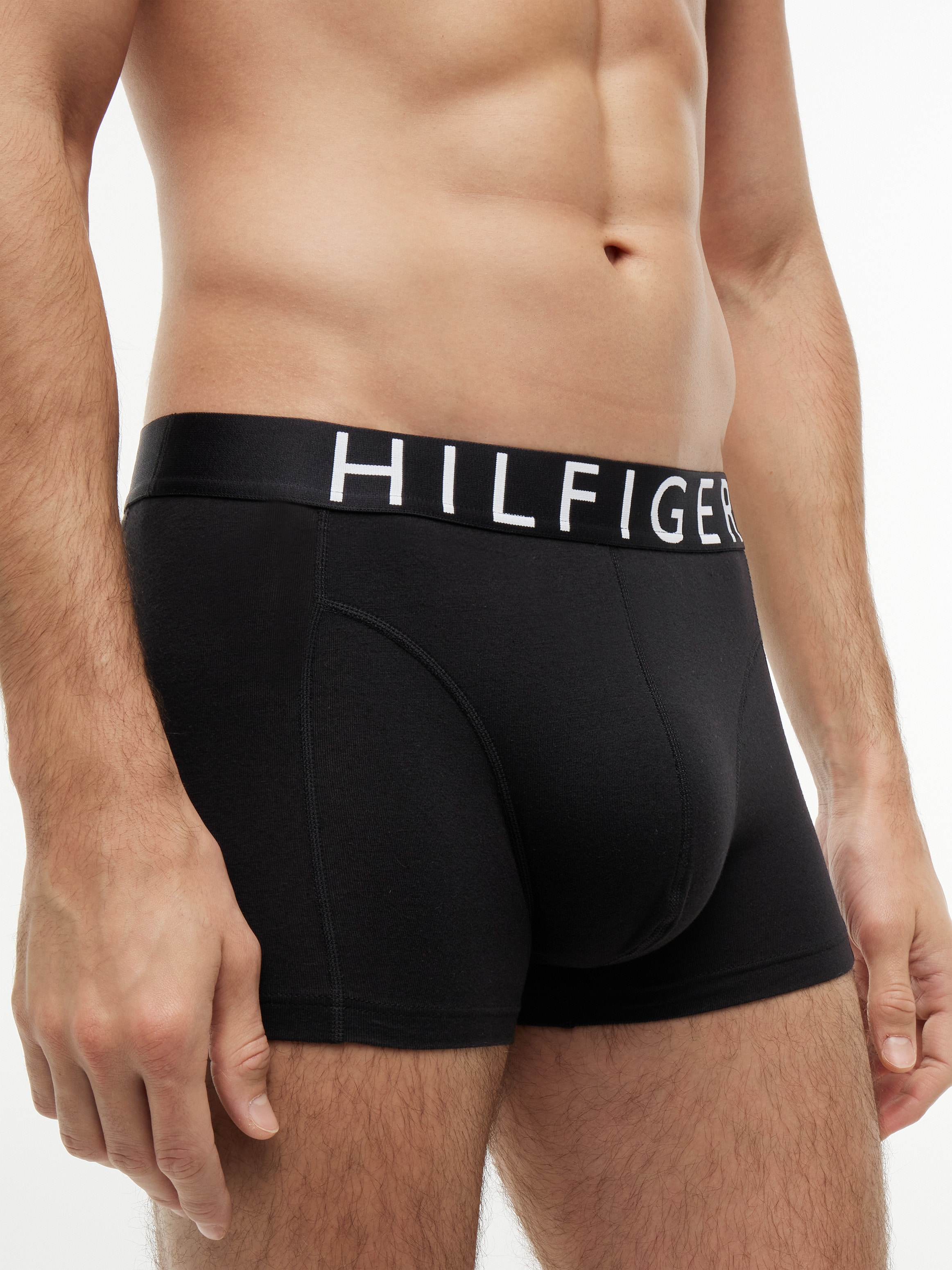 Tommy Hilfiger Underwear Tronc »mit Kontrast-Logo-Taillenbund« 3 cuis en coton stretch, hauteur normale à la taille