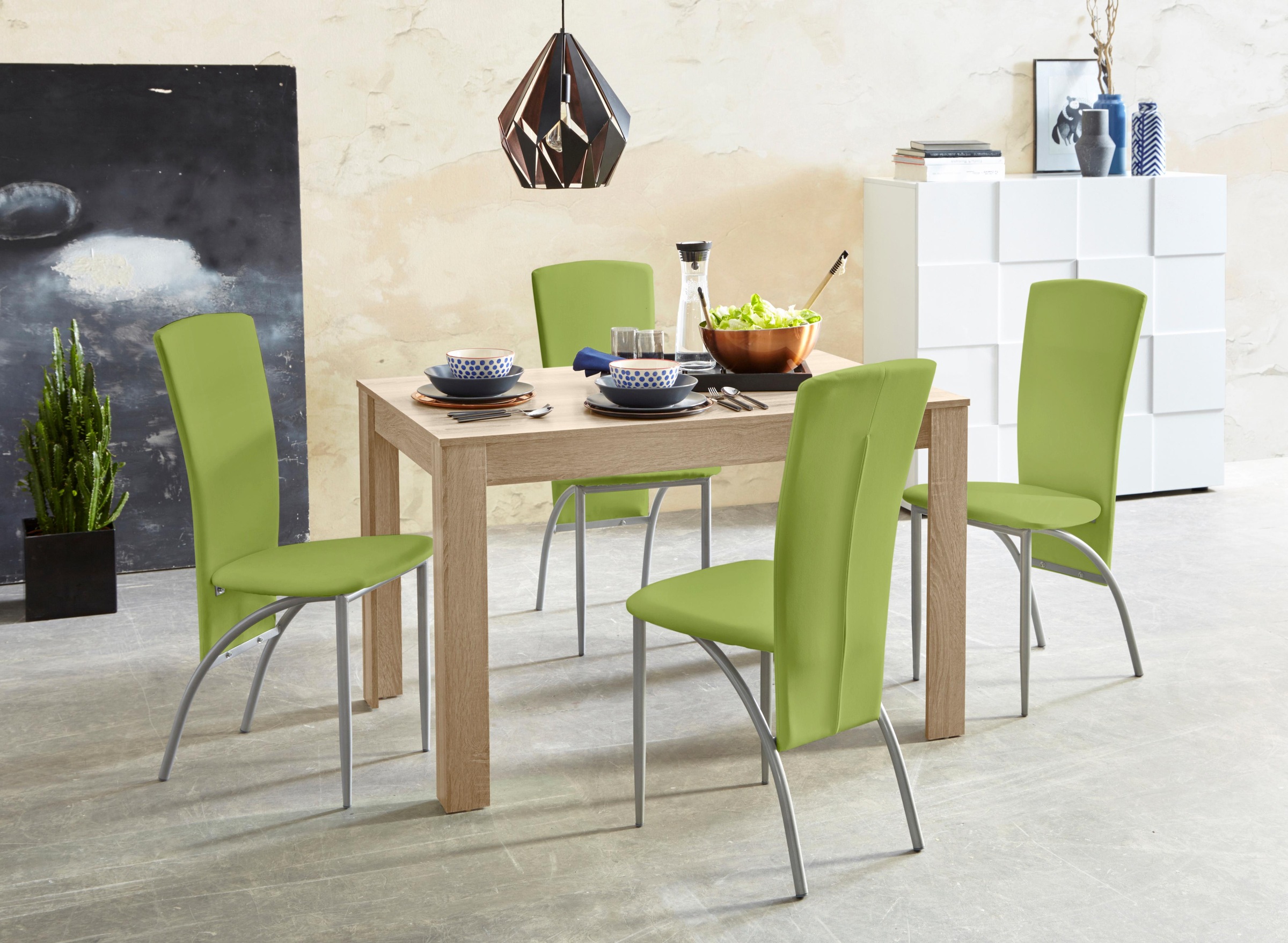 Image of my home Essgruppe, (Set, 5 tlg.), Tischbreite 120 cm in eichefarben sägerau bei Ackermann Versand Schweiz