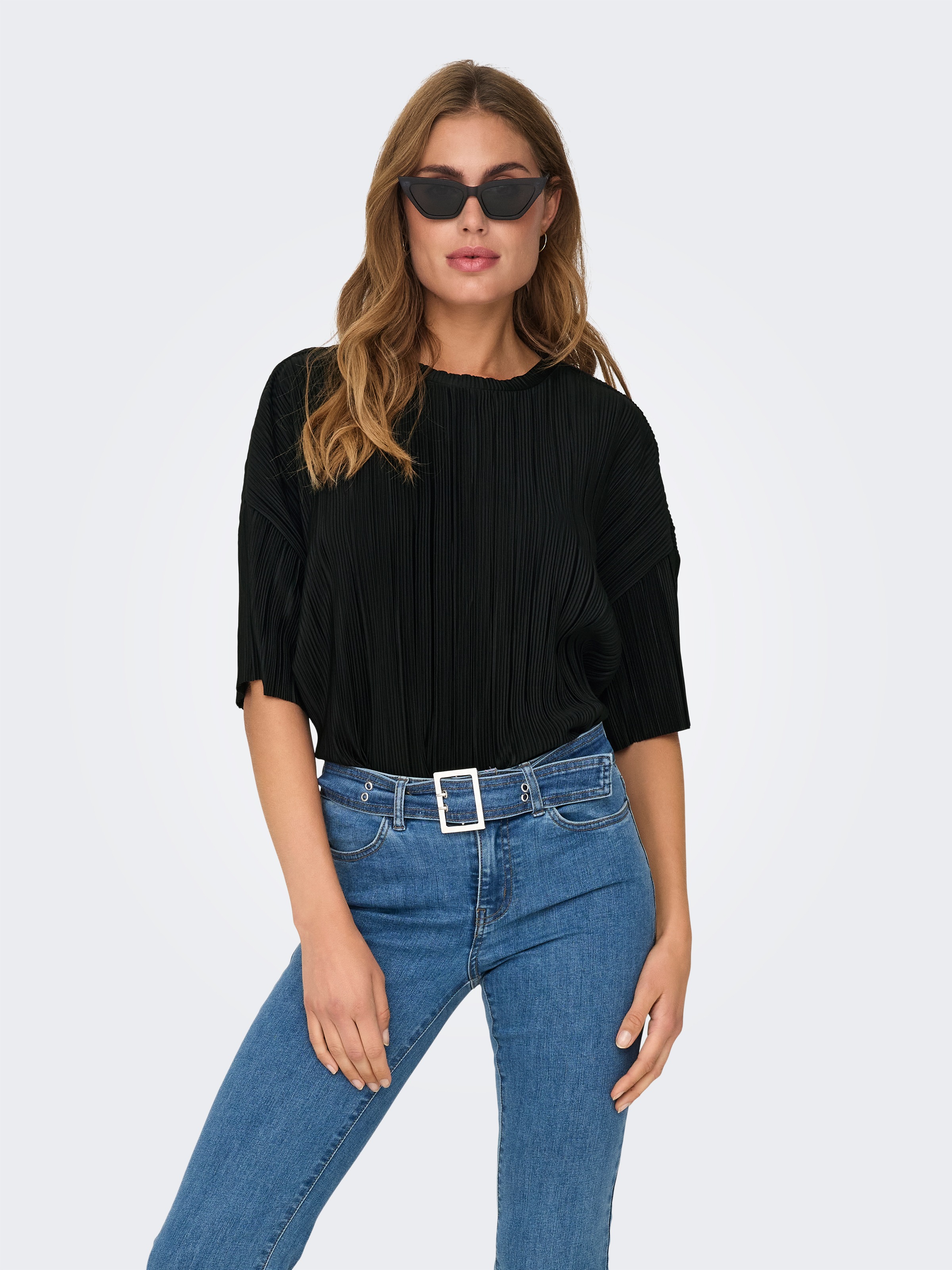 ONLY Plisseeshirt »ONLRAVENNA S/S PLISSE TOP NOOS JRS«