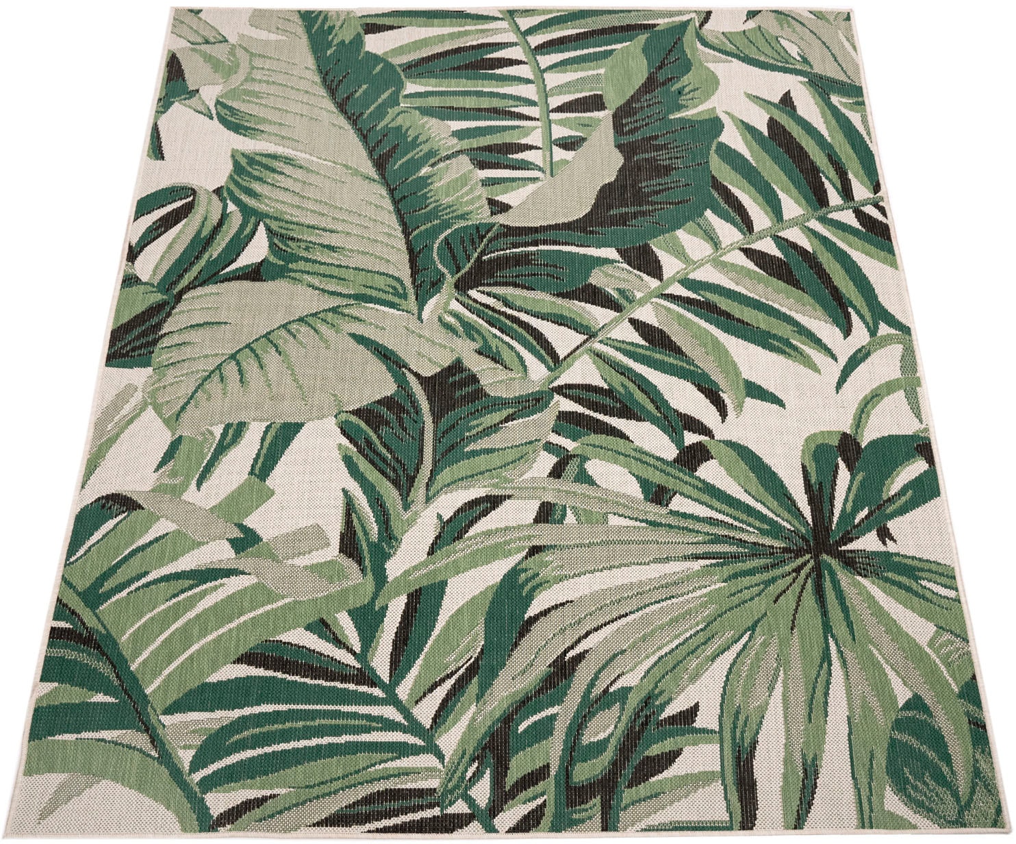 Paco Home Teppich »Ostende Motiv geeignet kaufen Palmenblätter, In- Outdoor rechteckig, und 551«, jetzt Flachgewebe