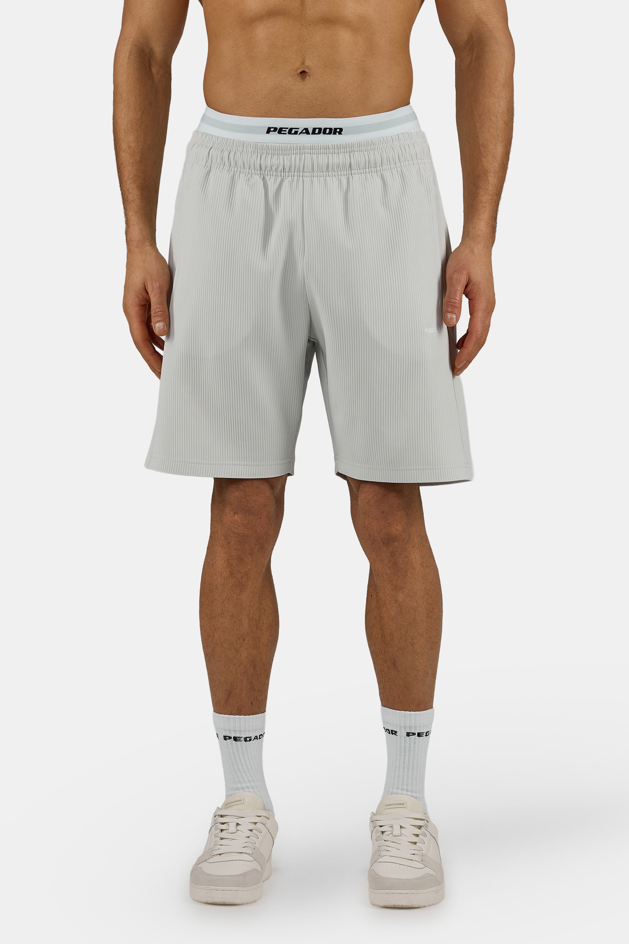 PEGADOR Short »TROY PLISSEE SHORTS«  mélange coton, coupe régulière