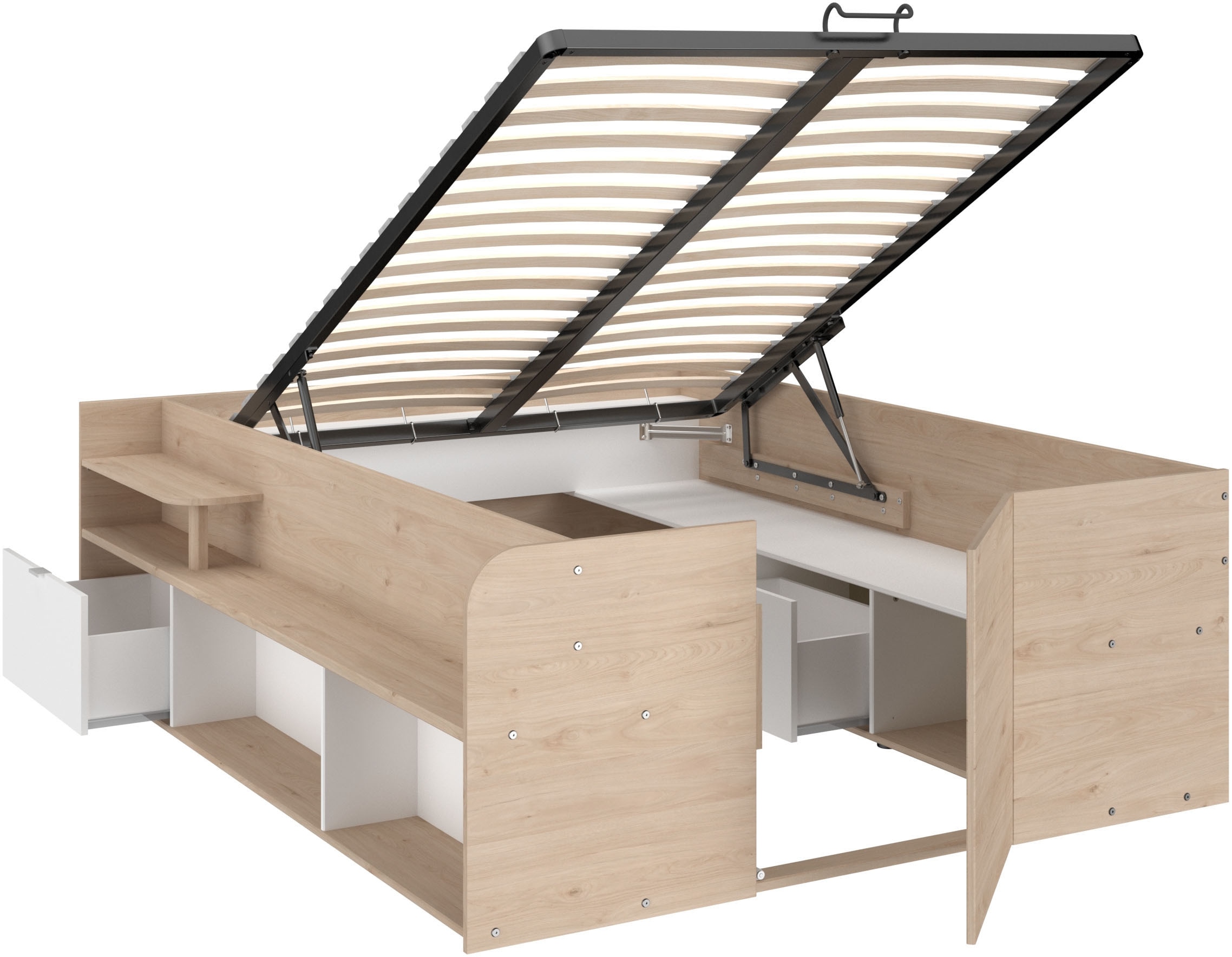 Parisot Hochbett »Parisot Travel 2«, Lattenrost aufklappbar, Stauraum integriert, Liegefläche B/L: 140 cm x 200 cm