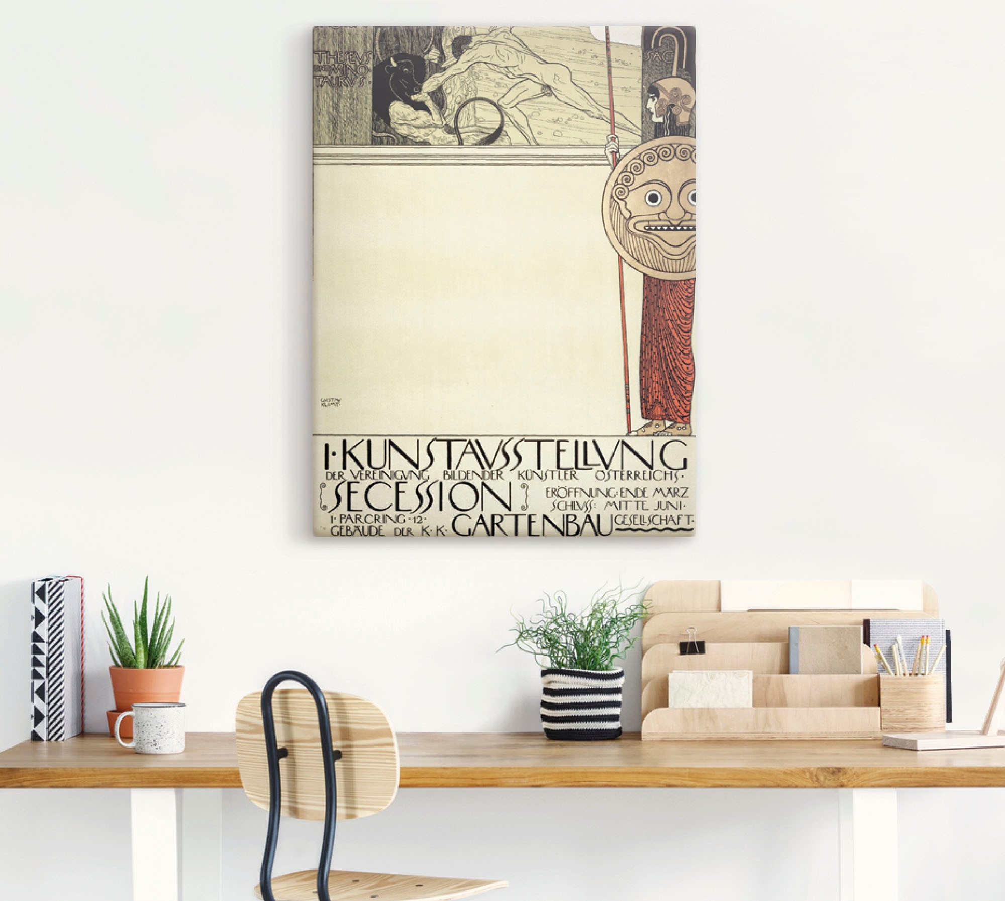 Artland Tableau sur toile »Plakat für die Ausstellung der I. Secession (Vor d« 1 cuis tlg. auf Keilrahmen gespannt