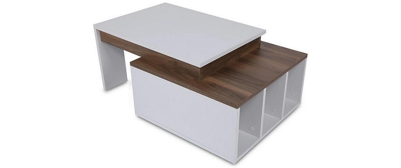 WOODY FASHION Beistelltisch »Kolarado 90 x 37,4 x 60 cm, Nature/Weiss«