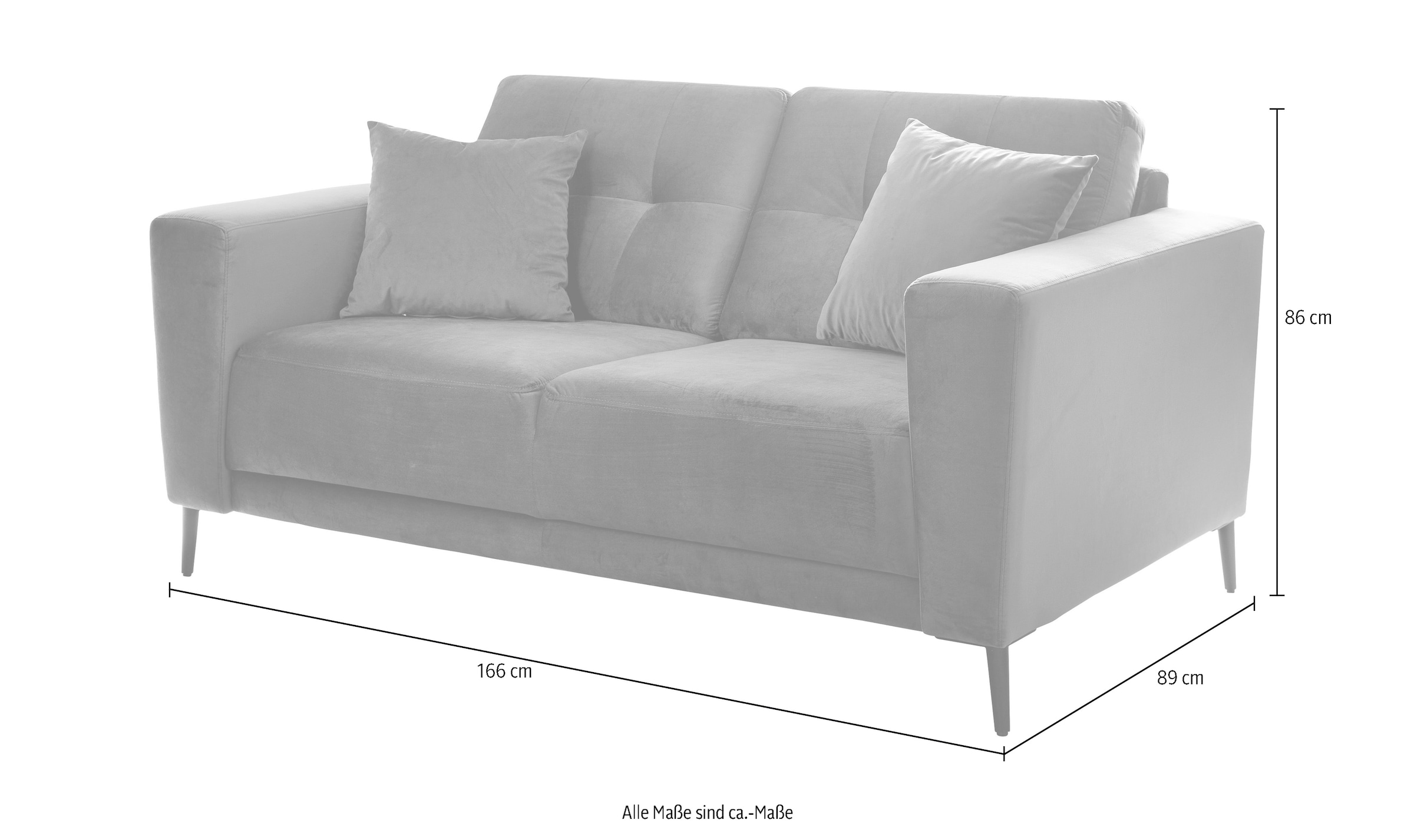 Trends by HG 2-places »Barcelona« mit Metallfuss, frei im Raum stellbar