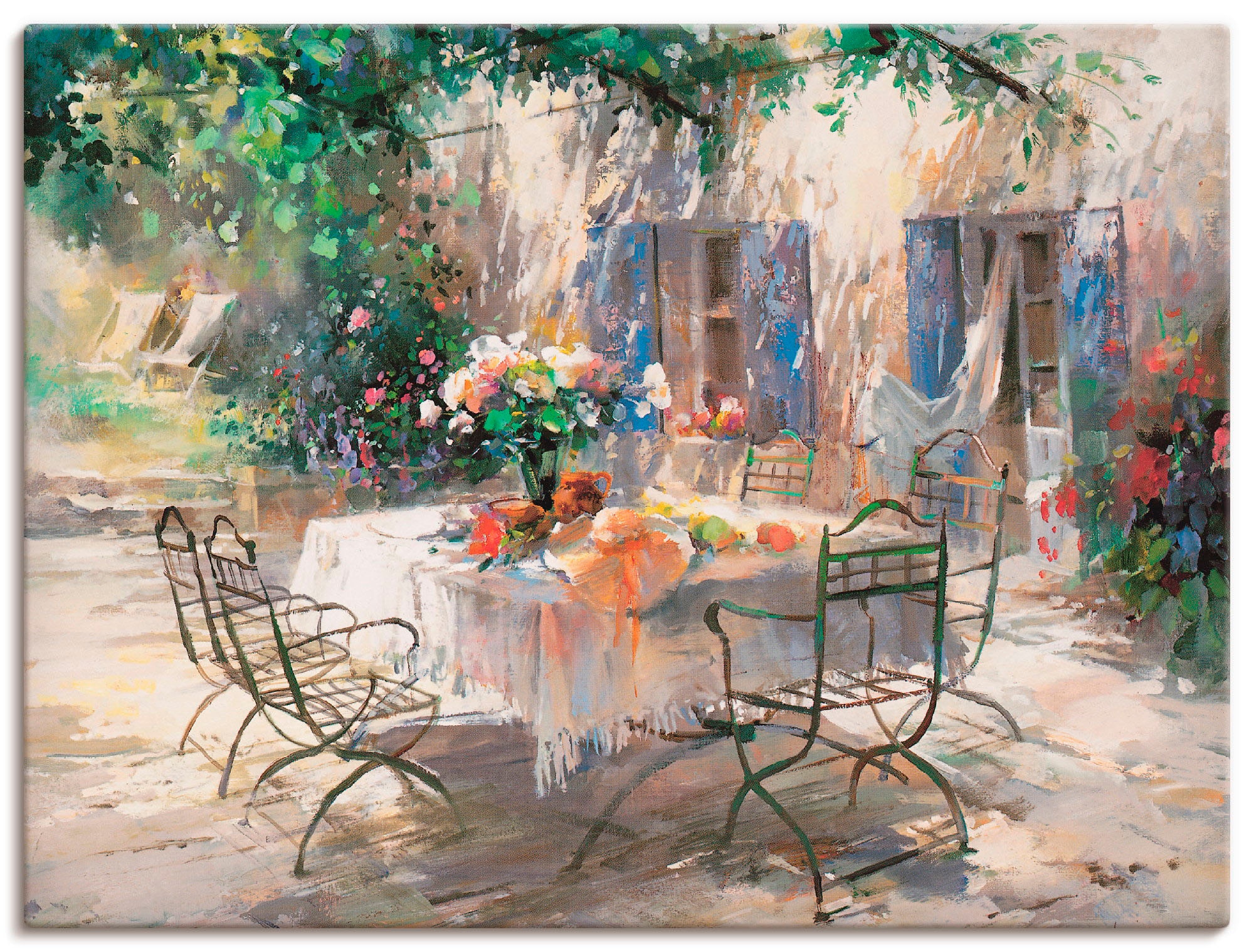 Image of Artland Leinwandbild "Schatten Garten" Garten 1 Stk. tlg. auf Holzrahmen gespannt