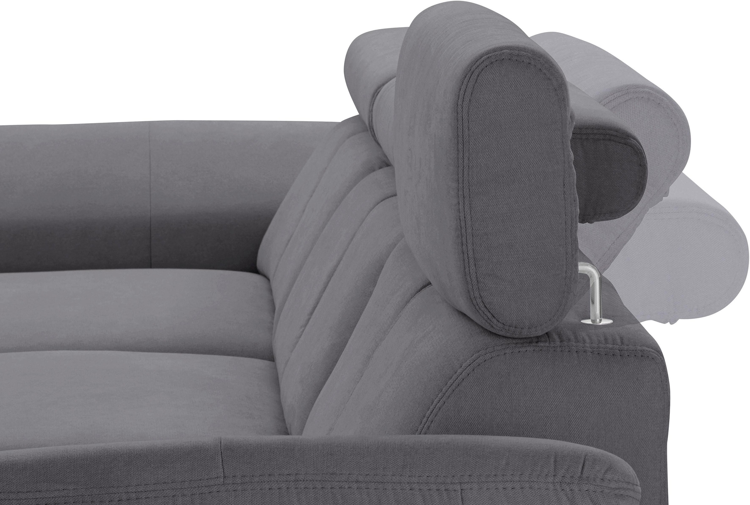 exxpo - sofa fashion Ecksofa »Salerno, inkl. Kopf- und Armteilverstellung, elegant & bequem, L-Form«, wahlweise mit Bettfunktion und Bettkasten, tolle Detailverarbeitung