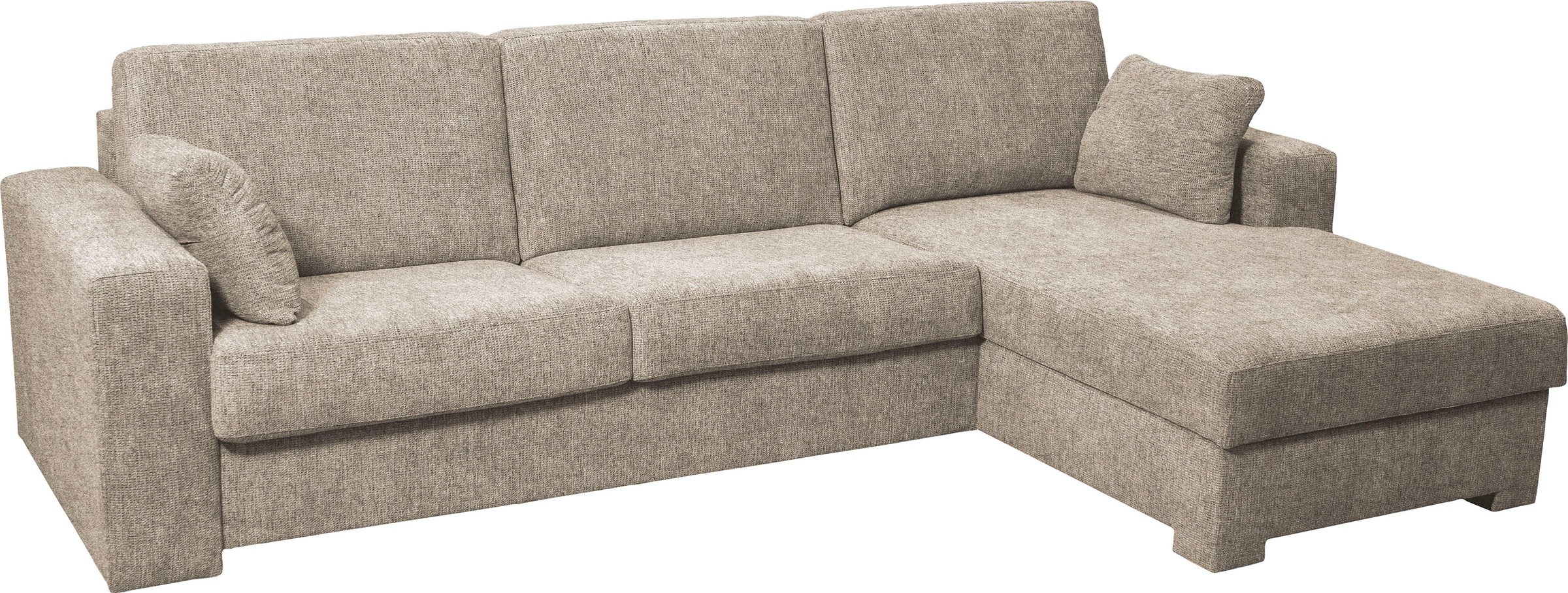 Image of Home affaire Ecksofa »Roma "M"«, Dauerschlaffunktion, mit Unterfederung, Lattenrost und echter Matratze. Zum Ausfalten in hoher Qualität mit Bettkasten, Liegemasse ca 143x198 cm, mit 2 Zierkissen bei Ackermann Versand Schweiz