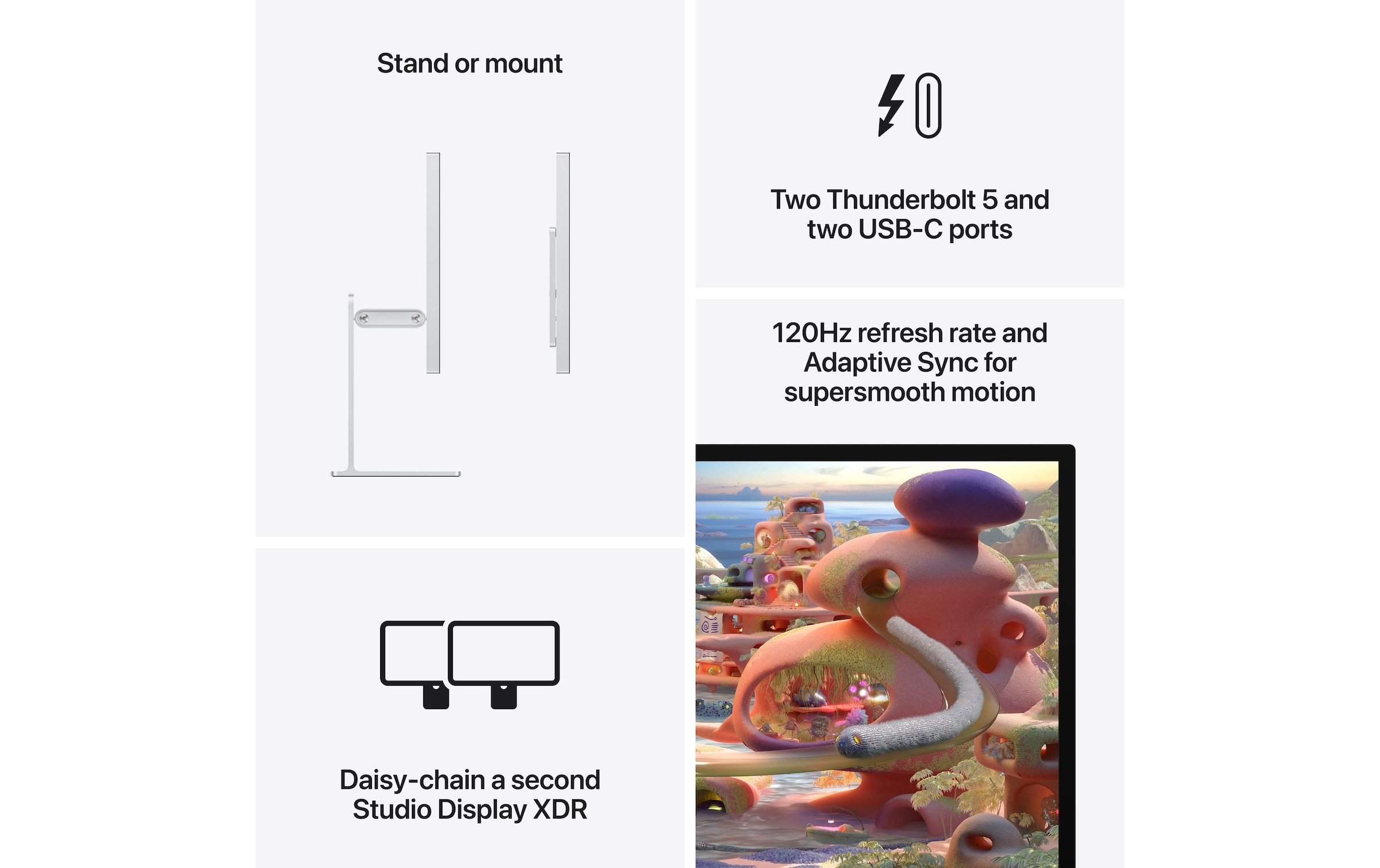 Apple LED-Monitor »27 Studio Dis­play XDR (Nanotexturglas, Height/Tilt-Stand)« 68,58 cm/27 ″  5120 x 2880 px 120 Hz