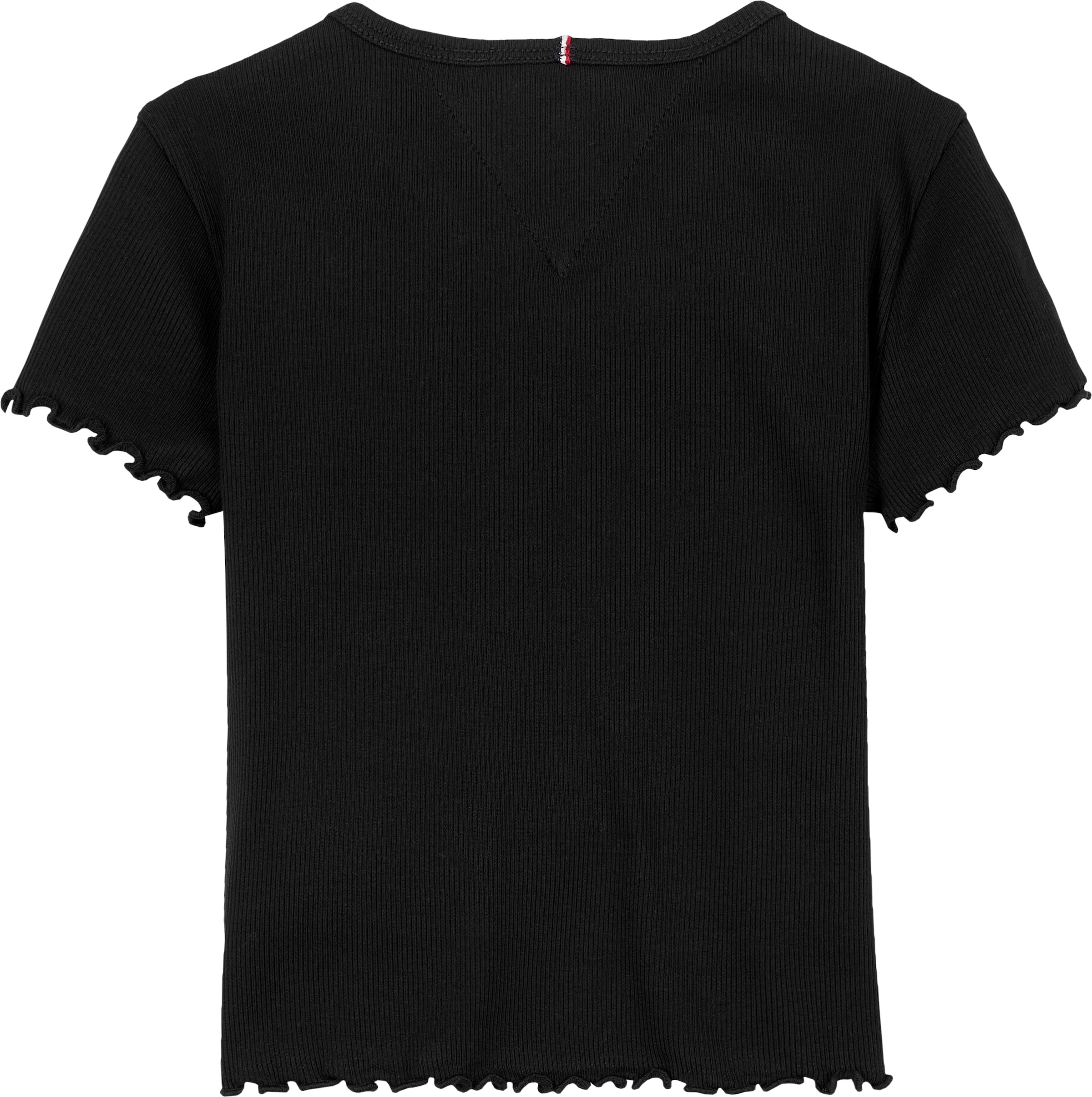 Tommy Hilfiger T-Shirt »ESSENTIAL RIB TOP SS«, mit Logostickerei