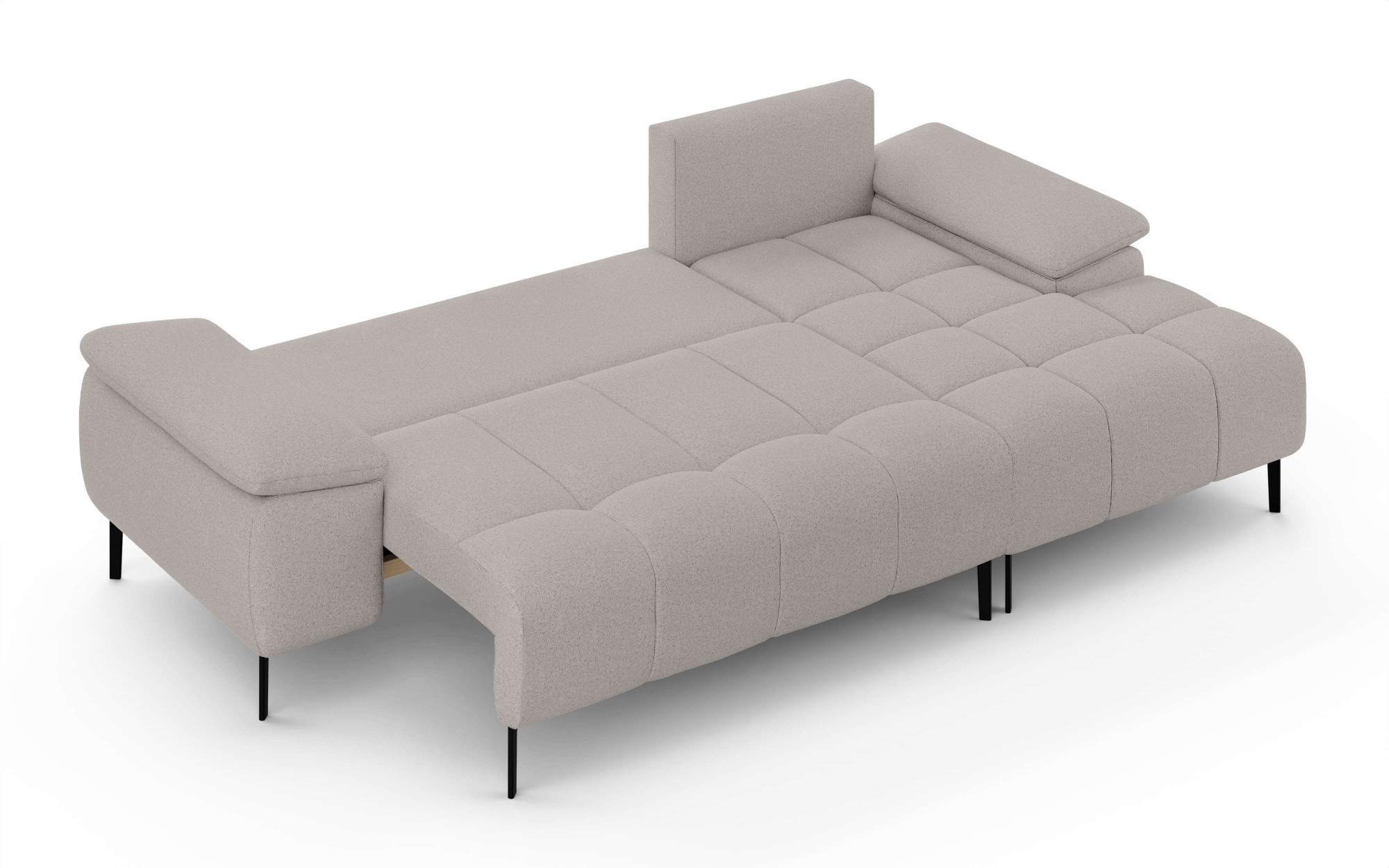 INOSIGN Ecksofa »DROMARA Schlafsofa mit Bettkasten, Masse: B/T/H 277/141/91 cm«, L-Form mit Recamiere rechts/links bestellbar, Wellenunterfederung