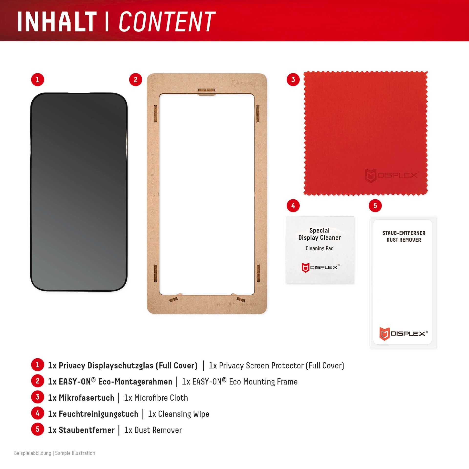 Displex Displayschutzglas »Privacy Glass Full Cover«, für Apple iPhone 16, (1 St.), Displayschutzfolie, Schutzfolie, Bildschirmschutz, kratz- & stossfest