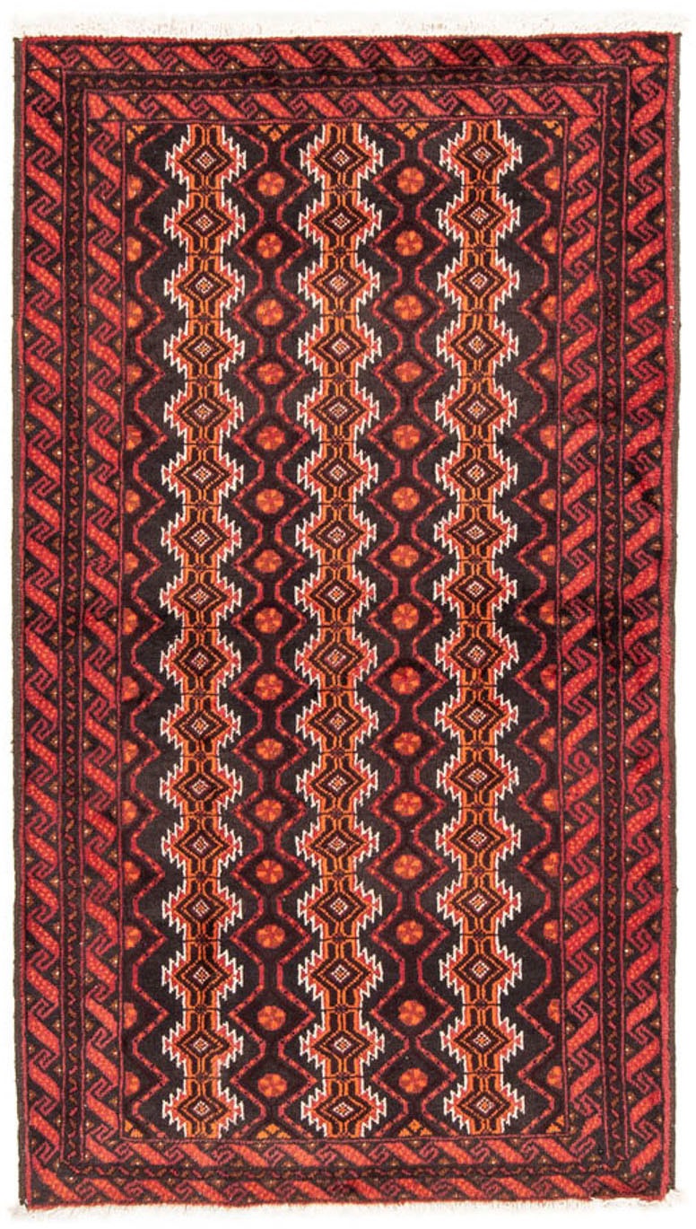 Image of morgenland Hochflor-Läufer »Belutsch Durchgemustert Rosso 180 x 98 cm«, rechteckig, 0,8 mm Höhe, Handgeknüpft bei Ackermann Versand Schweiz
