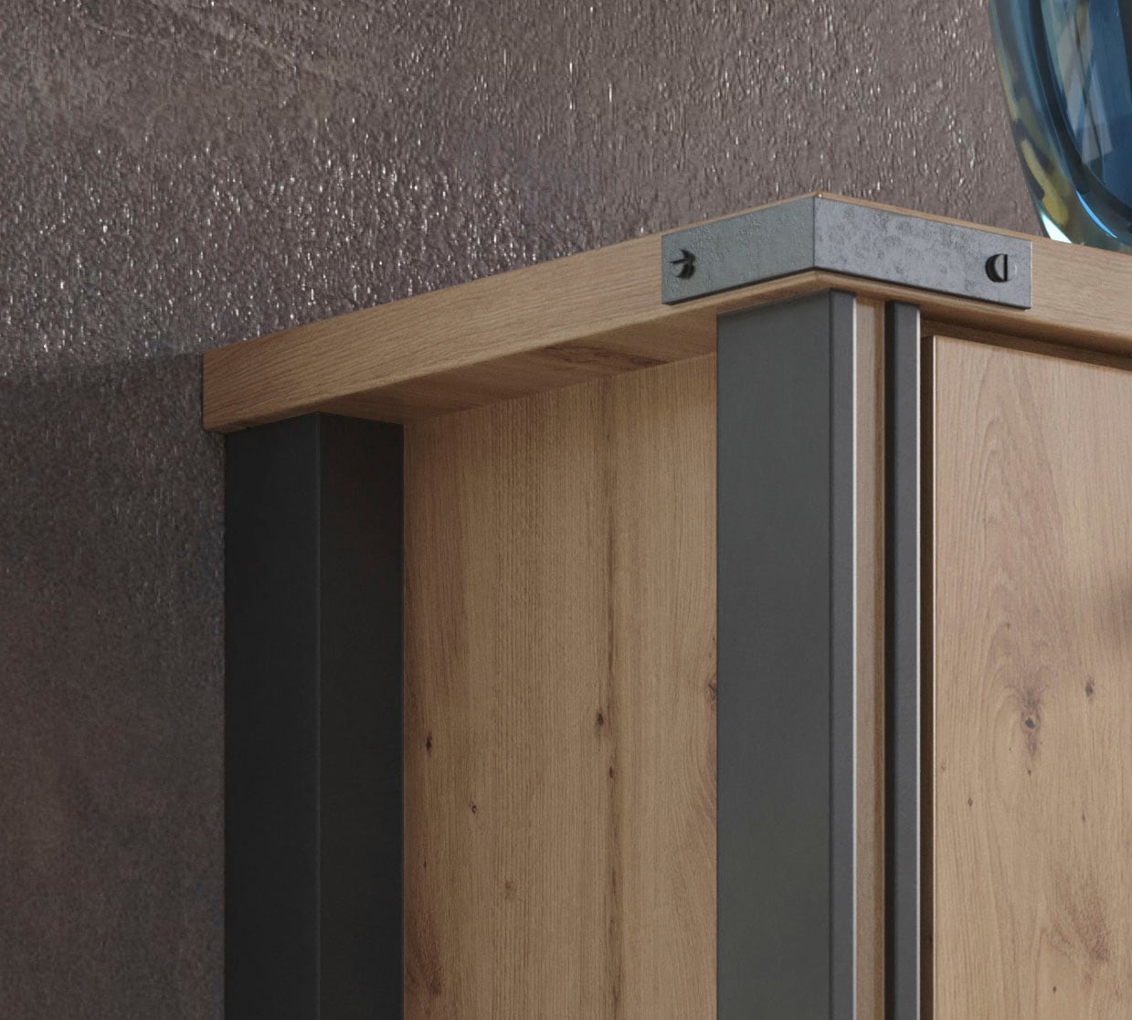Home affaire Sideboard »Mia«, (1 St.), Echtholzoptik, Eiche, 207 cm breiter Schrank