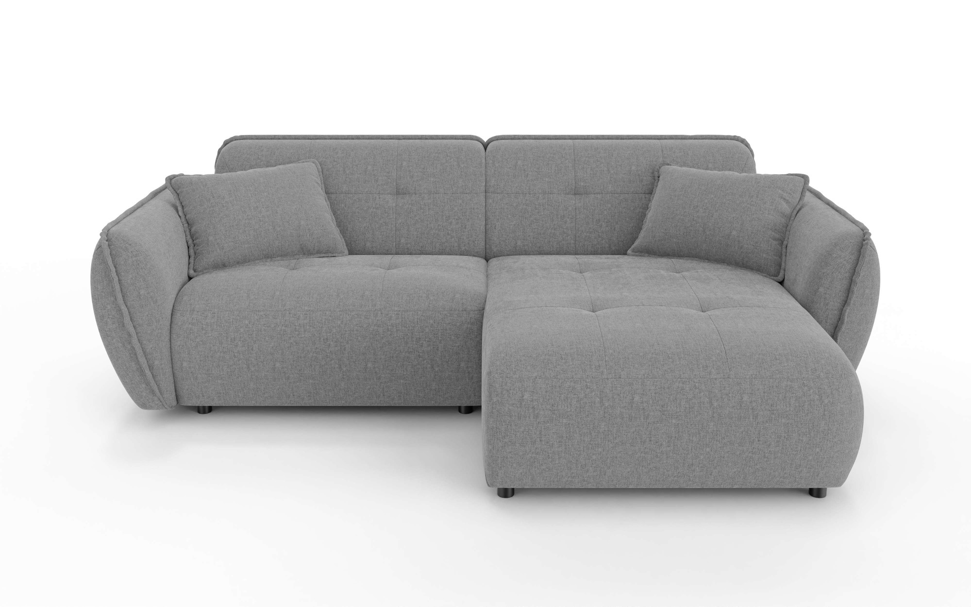 Home affaire Ecksofa »MIRELDA L-Form mit Steppungen, Recamiere rechts/links, Breite 253 cm« Sitztiefe 62 cm, elegant und bequem, 2 Zierkissen, belastbar bis 480kg