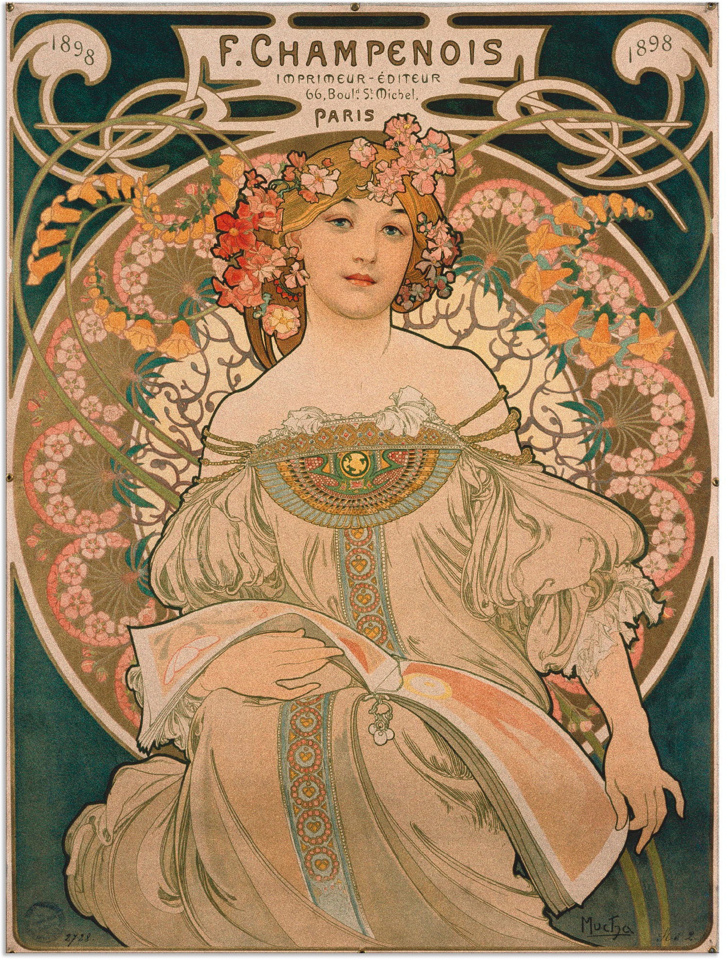 Image of Artland Wandbild »Plakat für F. Champenois. 1897«, Ausstellungsplakate, (1 St.), in vielen Grössen & Produktarten - Alubild / Outdoorbild für den Aussenbereich, Leinwandbild, Poster, Wandaufkleber / Wandtattoo auch für Badezimmer geeignet bei Ackermann Ve