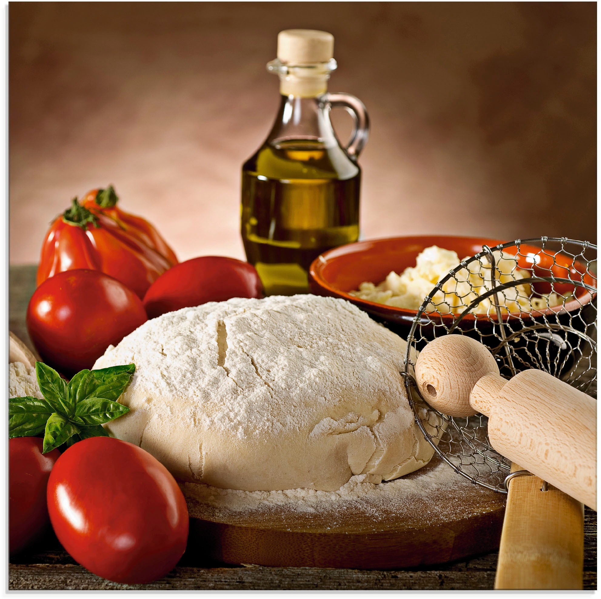 Image of Artland Glasbild »Teig für Pizza«, Lebensmittel, (1 St.) bei Ackermann Versand Schweiz