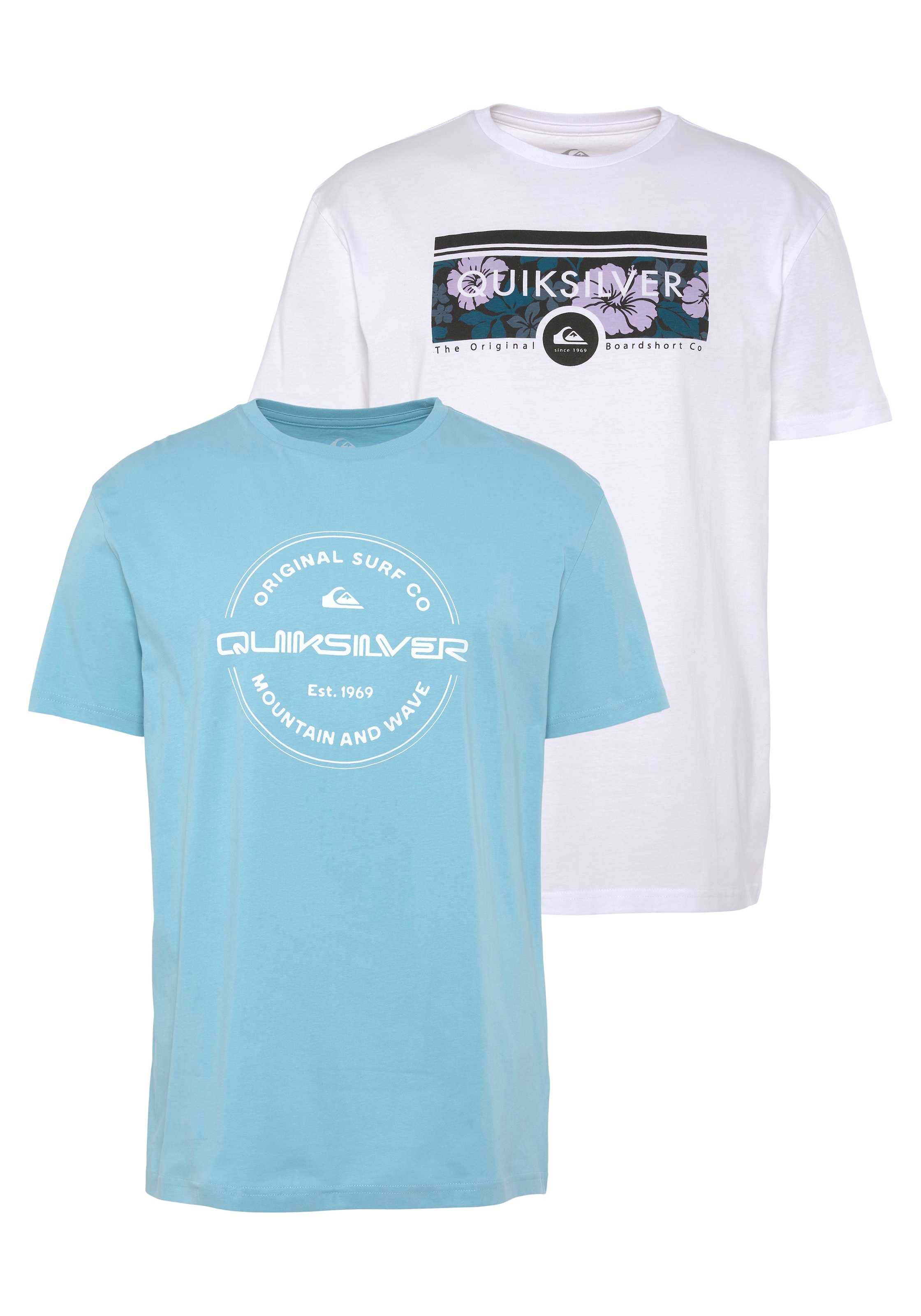 Quiksilver T-Shirt »Herren Doppelpack mit Logodruck«, (Packung, 2 tlg.)