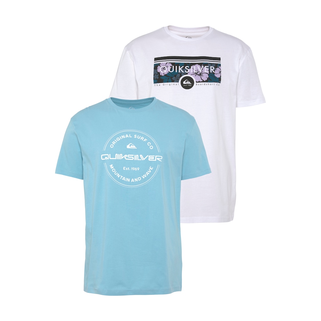 Quiksilver T-Shirt »Herren Doppelpack mit Logodruck«, (Packung, 2 tlg.)