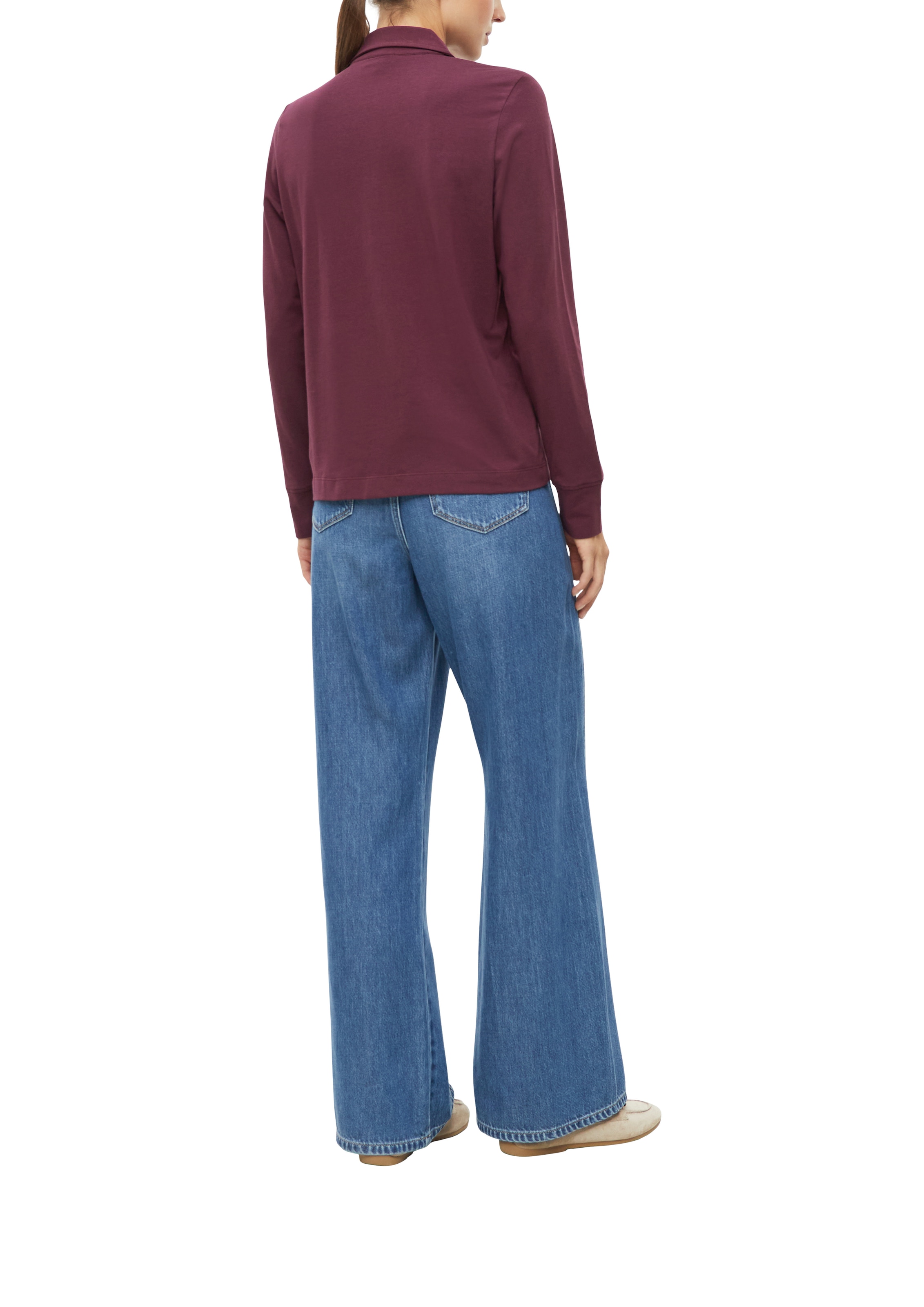 s.Oliver Blouse à manches longues mit Hemdblusenkragen und Knopfleiste / Stretch