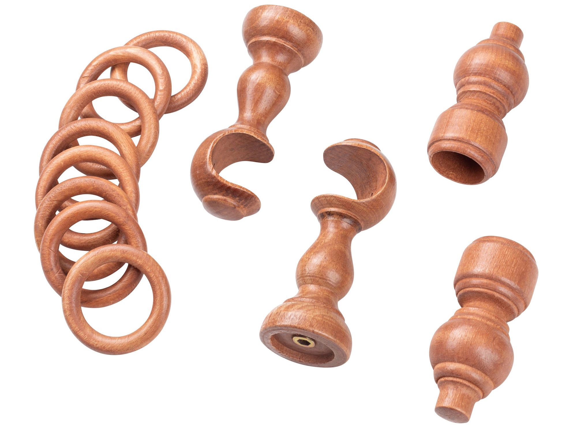 SN DECO GROUP Gardinenstange »Filigrano«, 1 läufig-läufig, Fixmass, 28 mm, Holz, verschiedene Längen und Farben, Komplettset