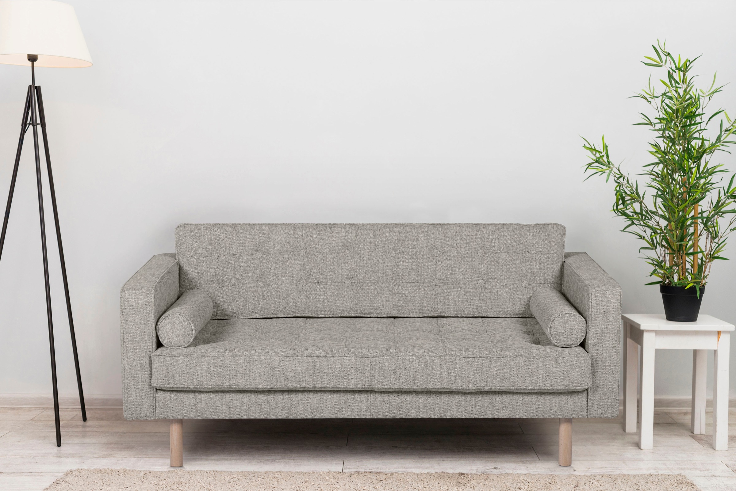 Image of GEPADE 2-Sitzer, Breite 160 cm, inkl. 2 Kissenrollen, mit buchefarbenen Holzfüssen bei Ackermann Versand Schweiz