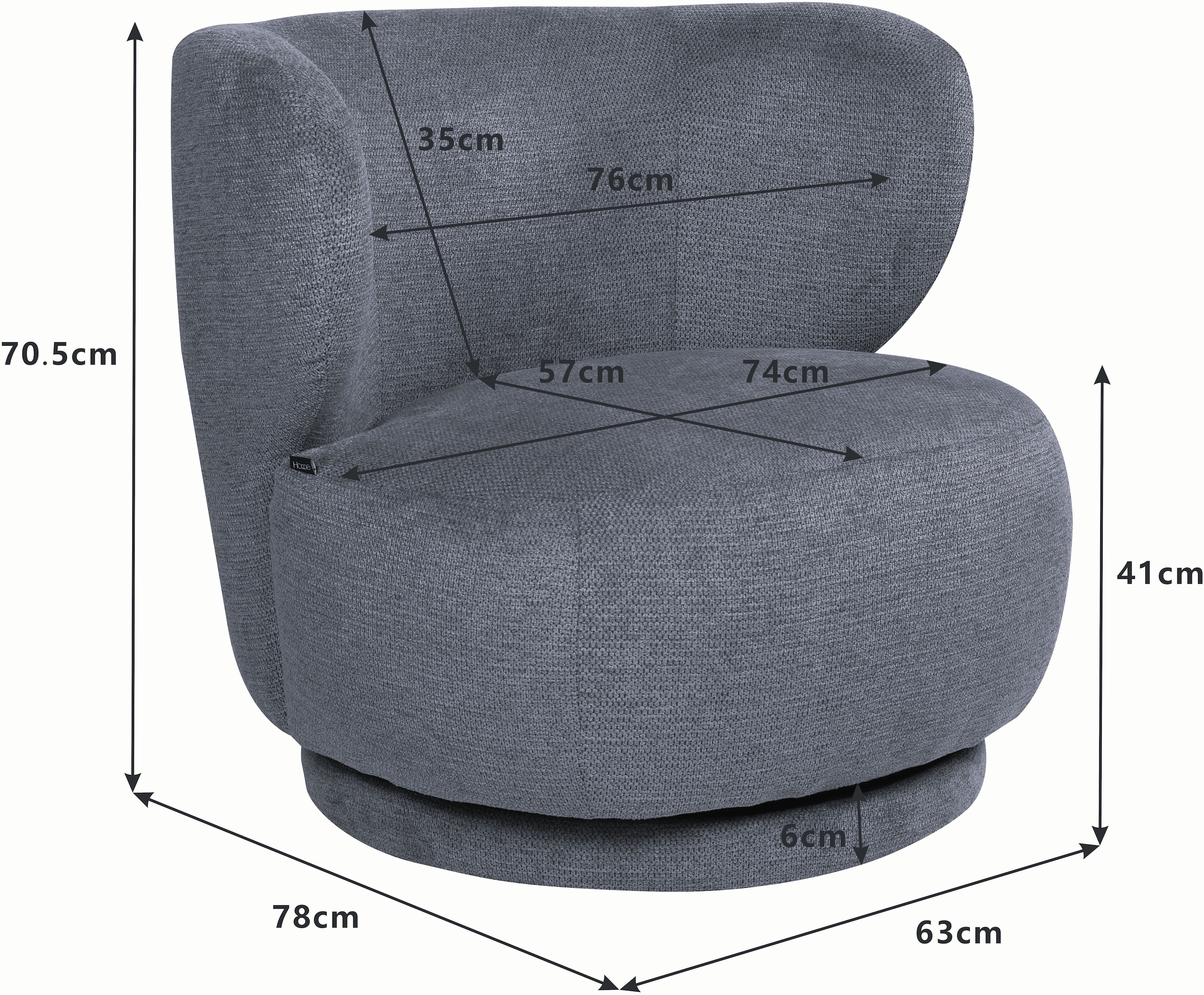 Home affaire Fauteuil pivotant »ANNELIN, Loungesessel, Clubsessel«
