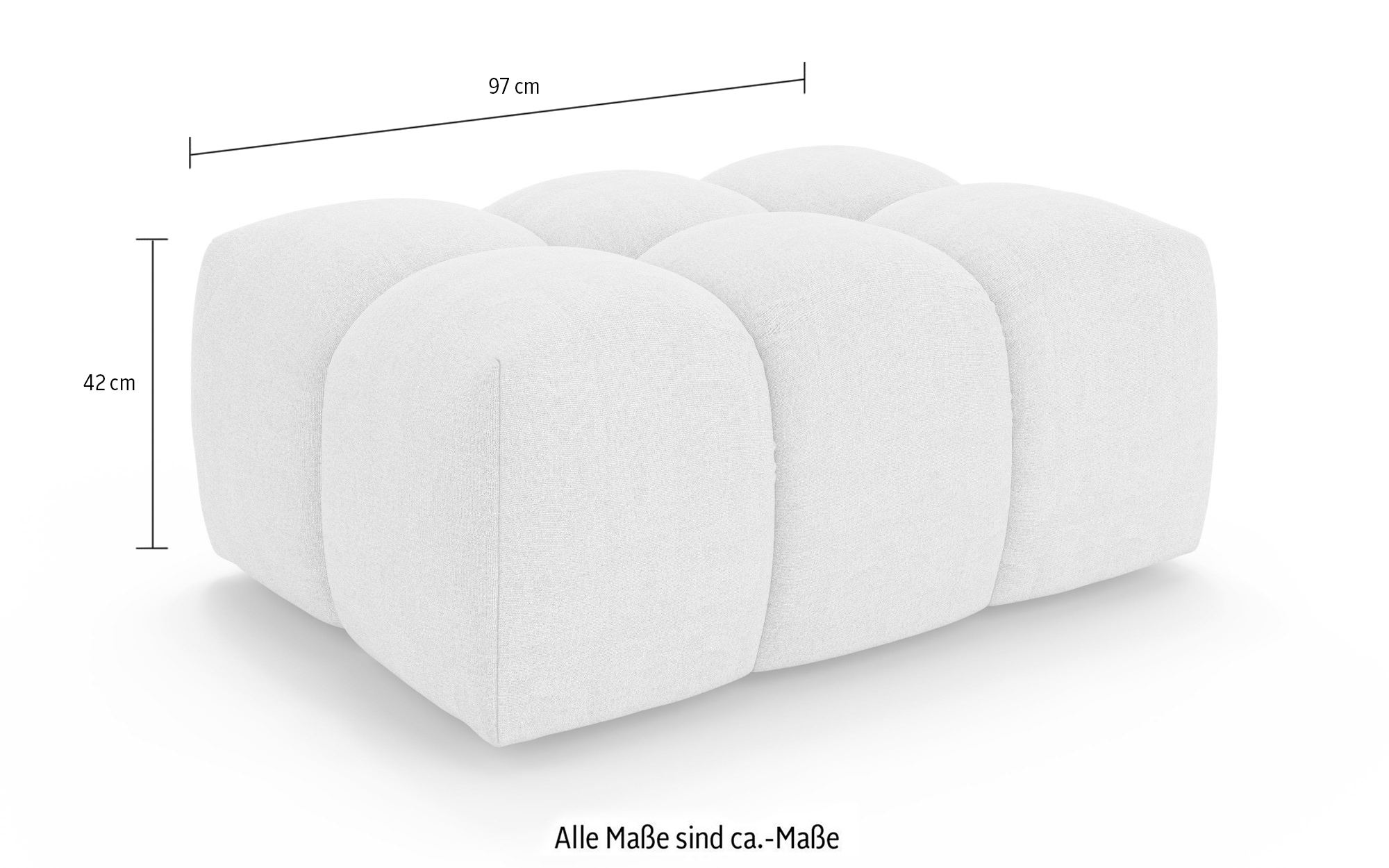 homsy by Ana Johnson Tabouret rembourré »BOUBELLE Sitzhocker mit Steppung, Bubble-Optik, Masse B/T/H: 97/67/42cm« erstklassige Verarbeitung, hoher Sitzkomfort und modernes Design