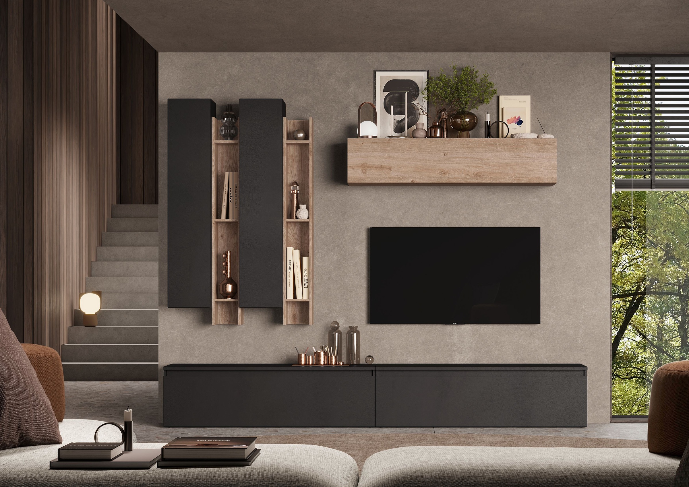Image of Home affaire Wohnwand "Infinity, 7tlg. Breite 276 cm, Höhe variabel, Schrankwand, Anbauwand" 7 Stk. tlg.