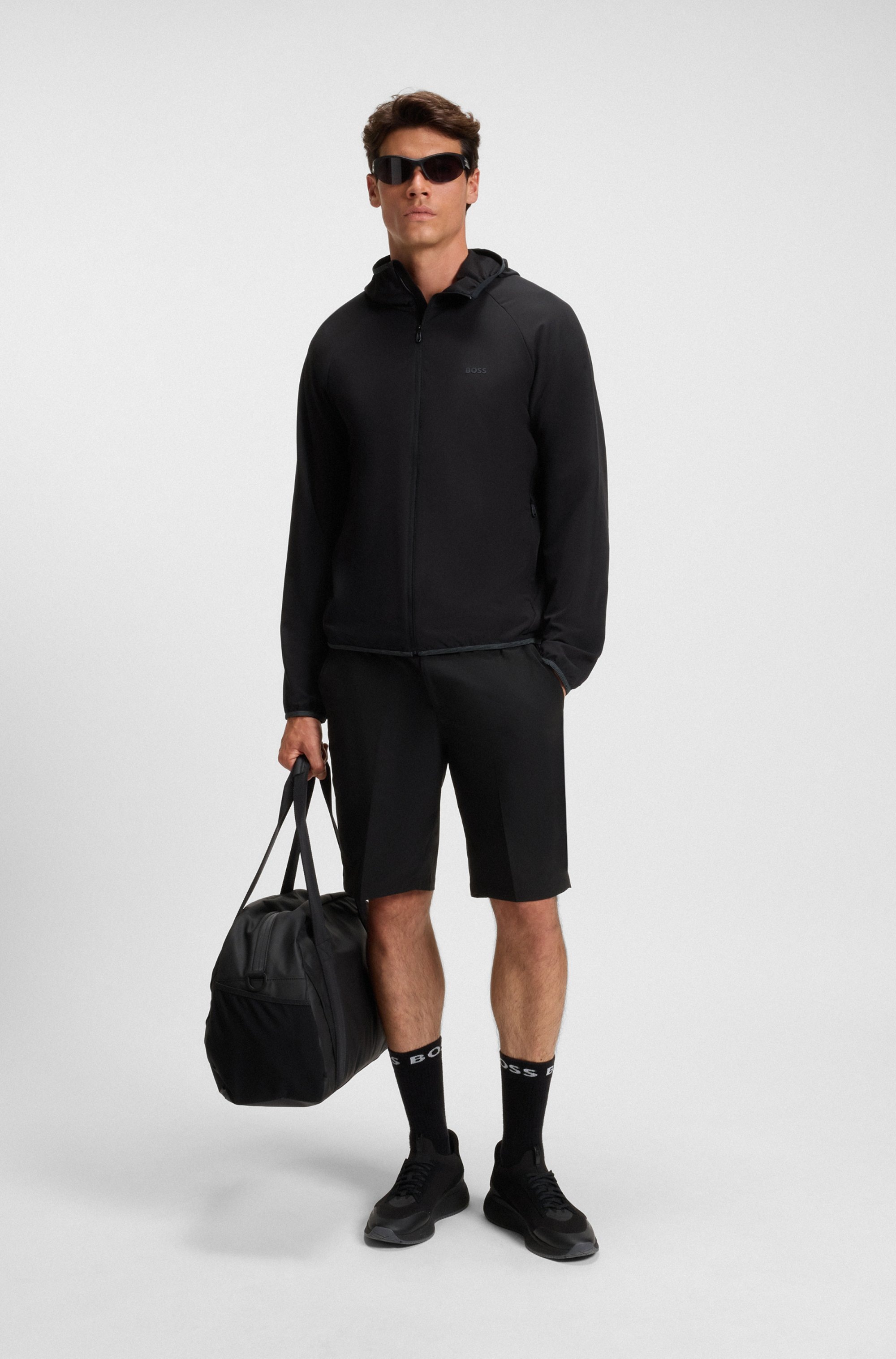 BOSS GREEN Veste fonctionnelle »L Commuter« mit Kapuze wasserabweisend Funktionsjacke mit gummiertem Label 4 Wege Stretch