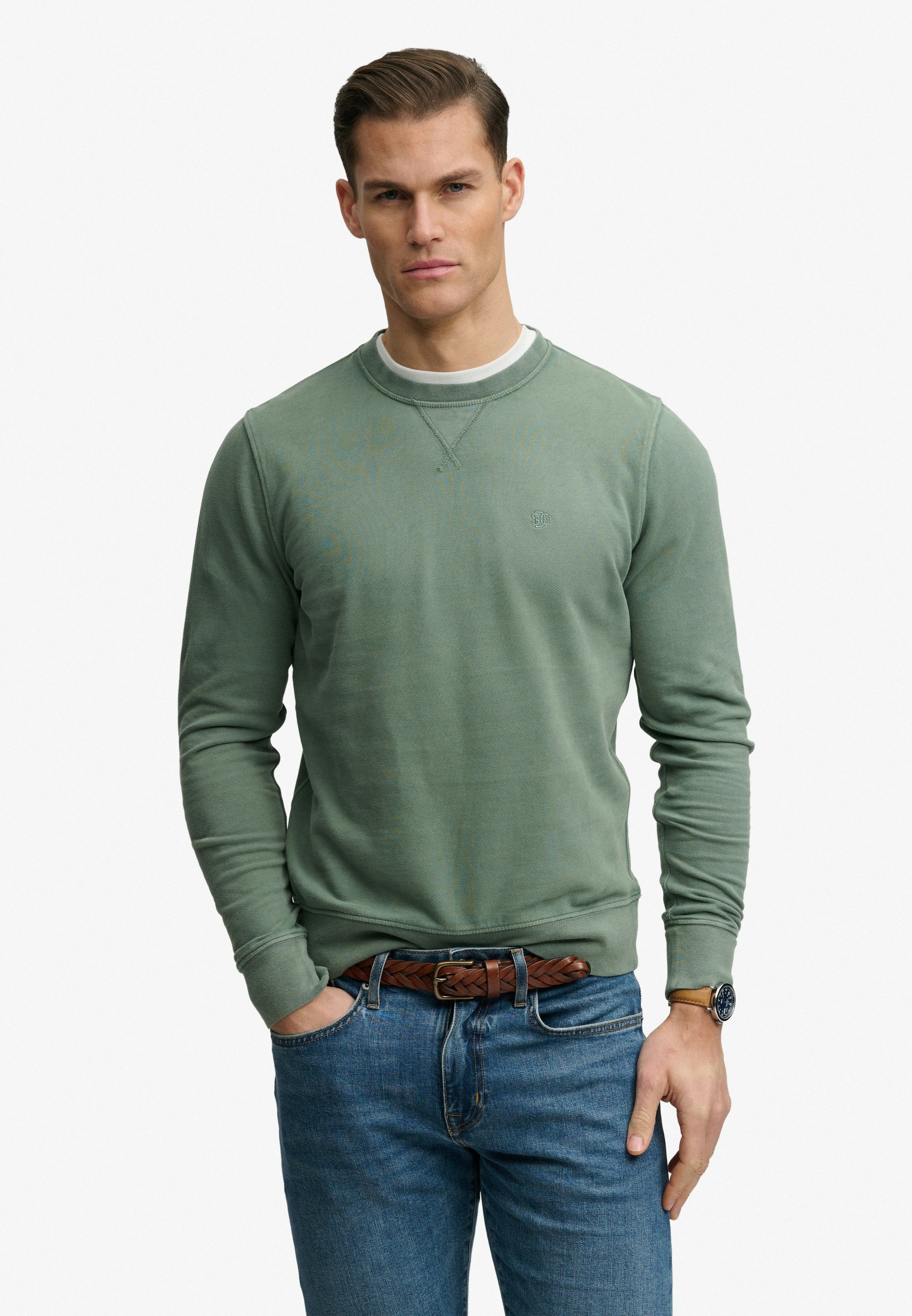 Image of Superdry Sweatshirt "CLASSIC ESSENTIAL SWEATSHIRT", mit Rundhalsausschnitt, aus Baumwolle, Relaxed Fit, normaler Schnitt