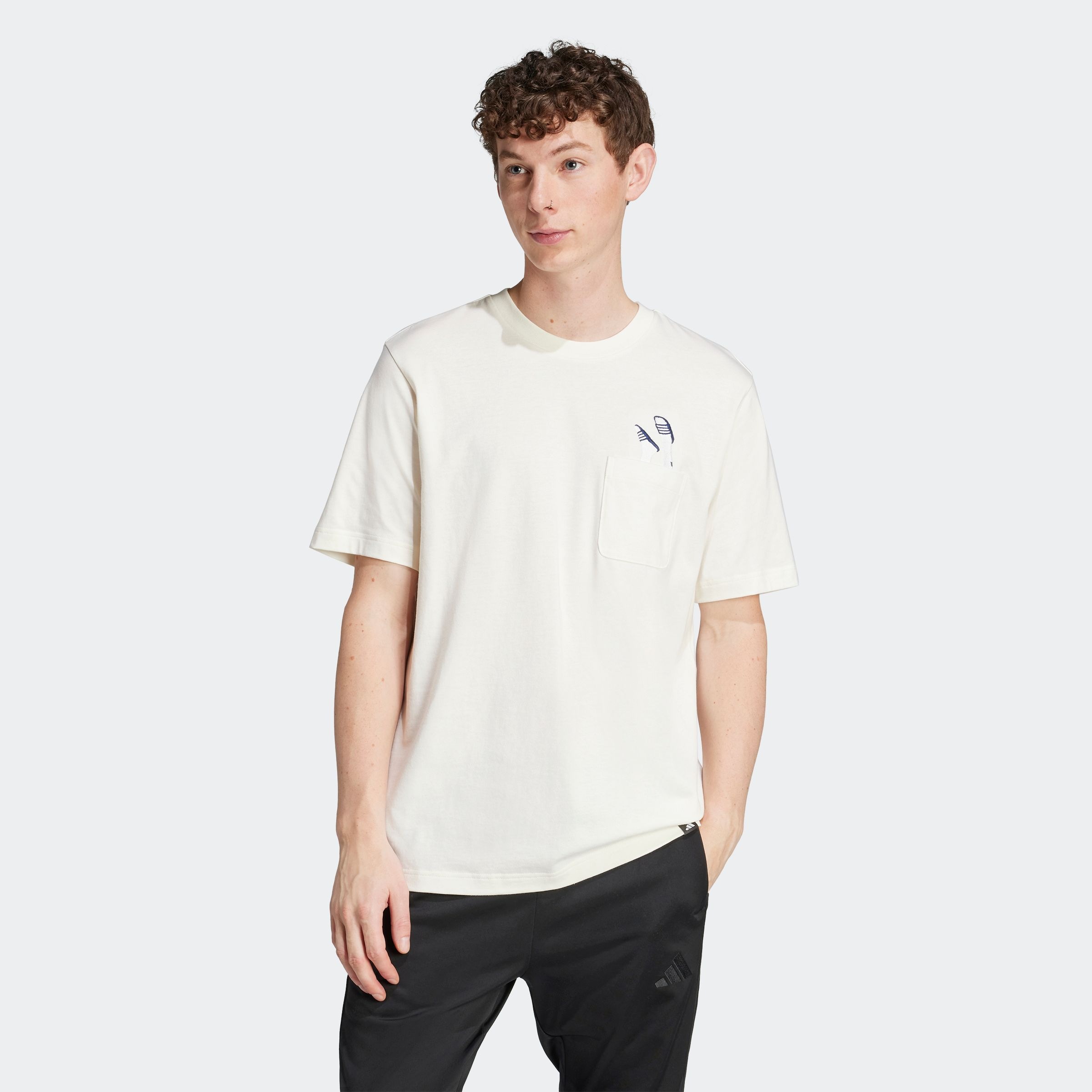 Image of adidas Sportswear T-Shirt "LOUNGE SLIDES GRAPHIC POCKET"