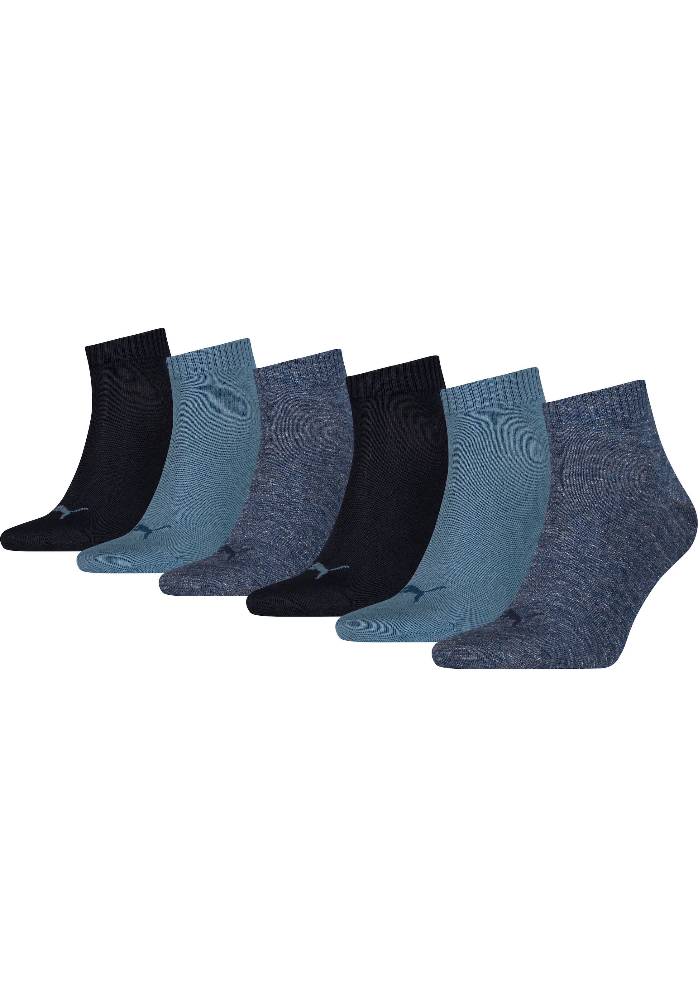 Kurzsocken »UNISEX QUARTER PLAIN 6P ECOM«, (6 Paar), mit Logostickerei und Rippenbündchen