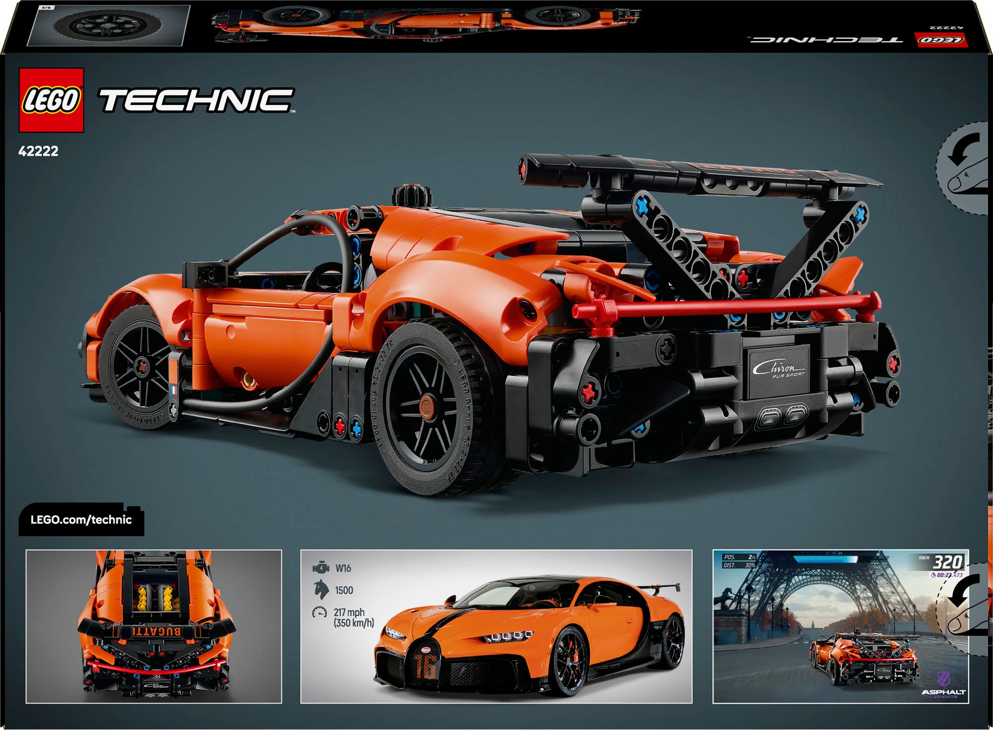 LEGO® Pions de construction »Bugatti Chiron Pur Sport Hypercar (42222), LEGO Technic«