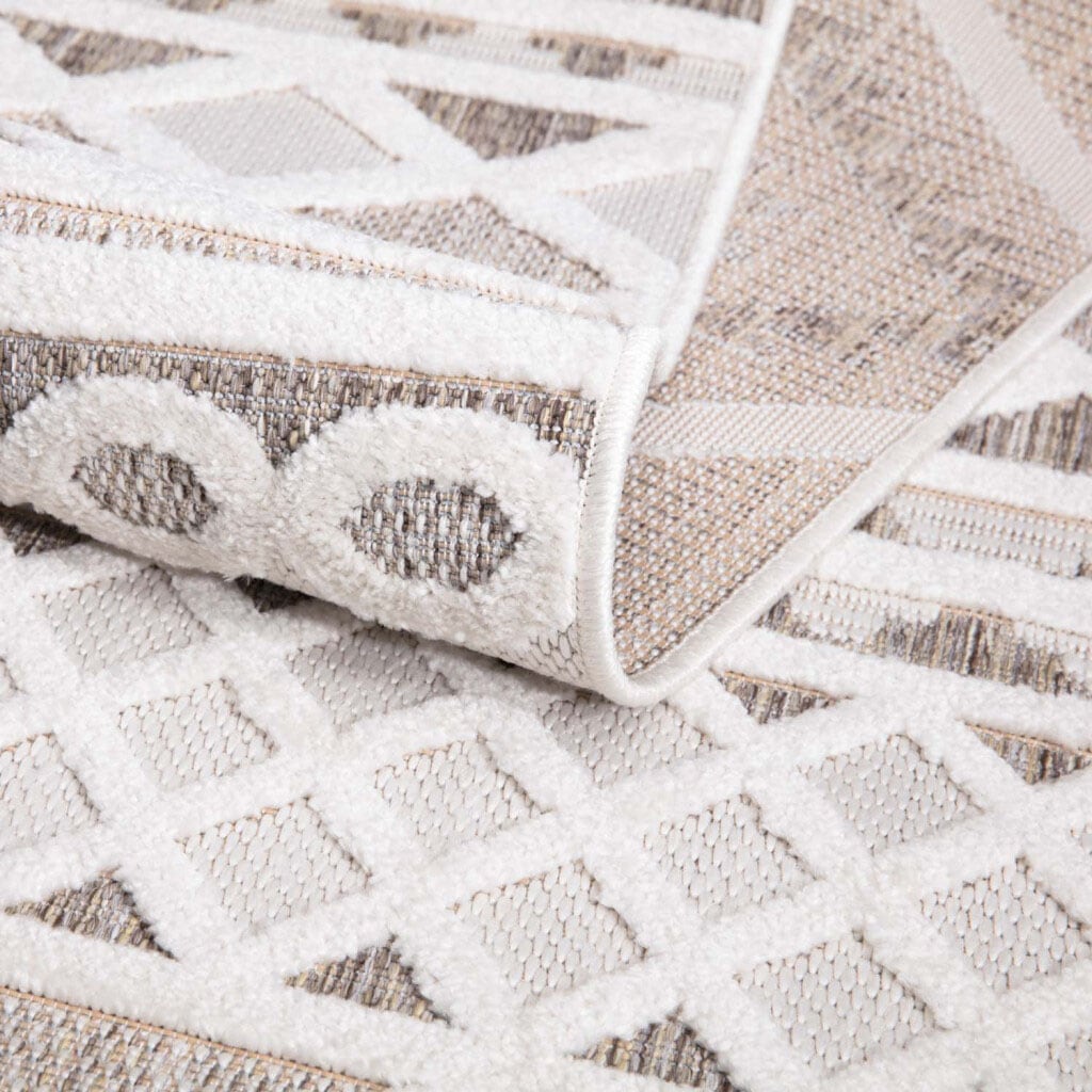 Carpet City Teppich »In-& Outdoorteppich Santorini 435, 3D-Effekt, Boho-Look«, rund, 5 mm Höhe, Wetterfest & UV-beständig für Terrasse, Balkon, Küche, Flur
