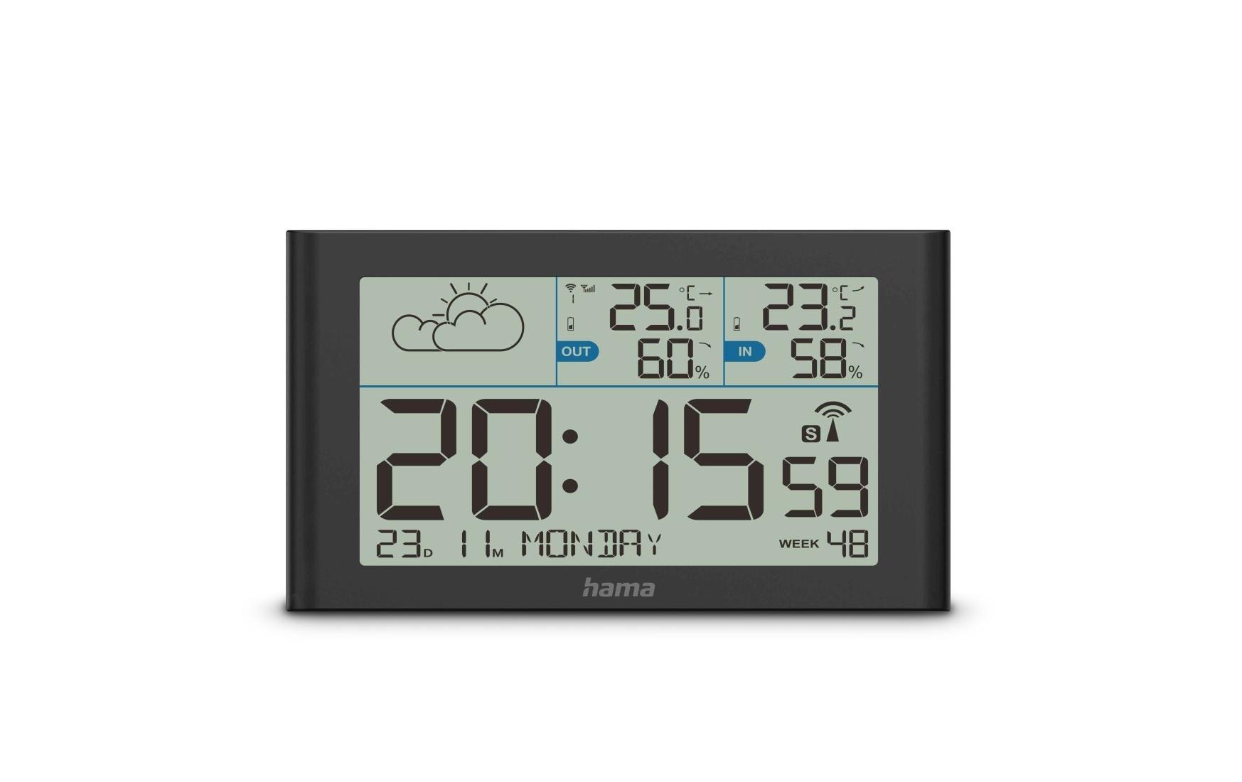 Hama Station météo sans fil »Sylt« () Wetterstation mit Aussensensor, Funk und Wecker