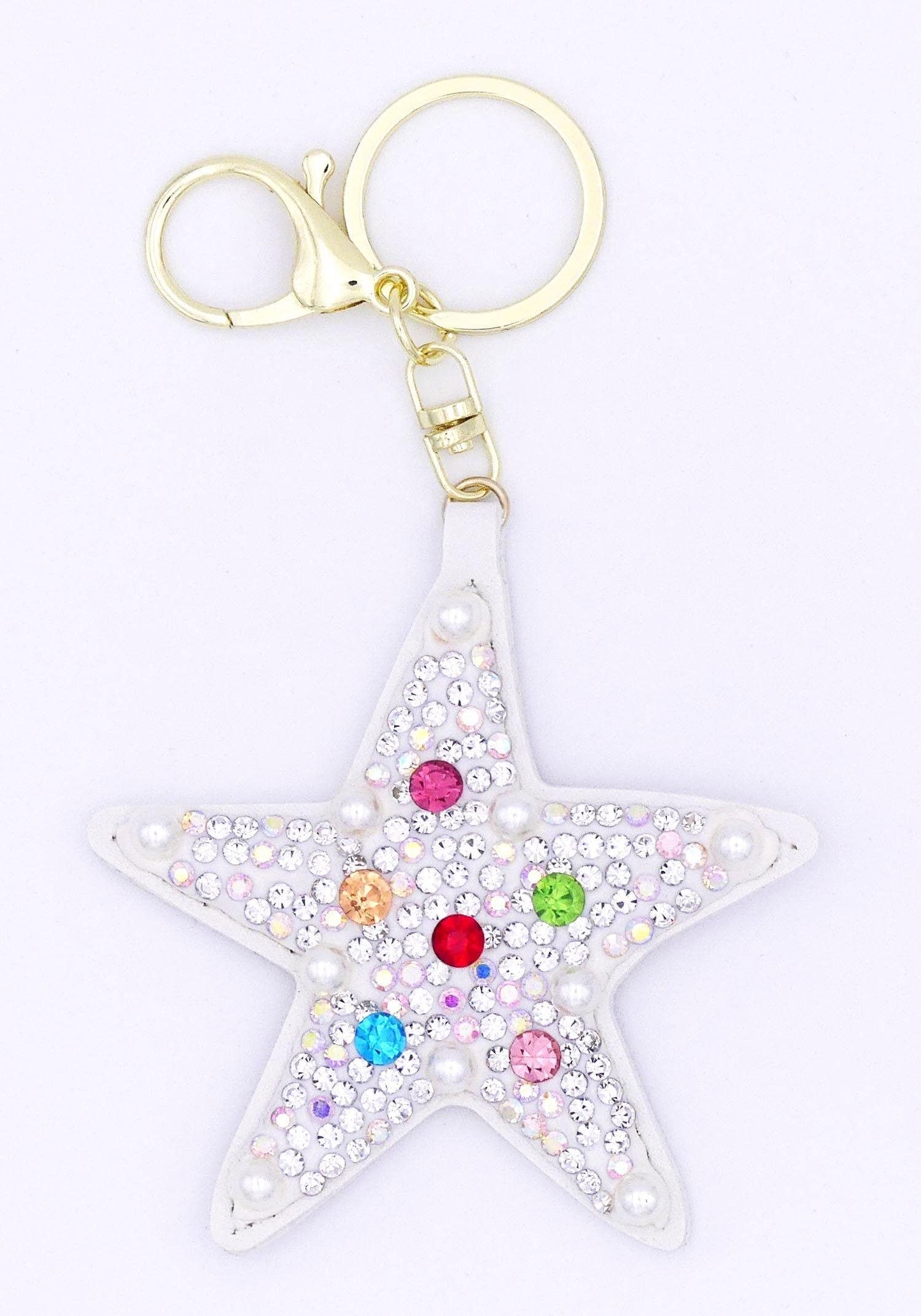 Schlüsselanhänger »Stern, glamourös, bunte Steine«