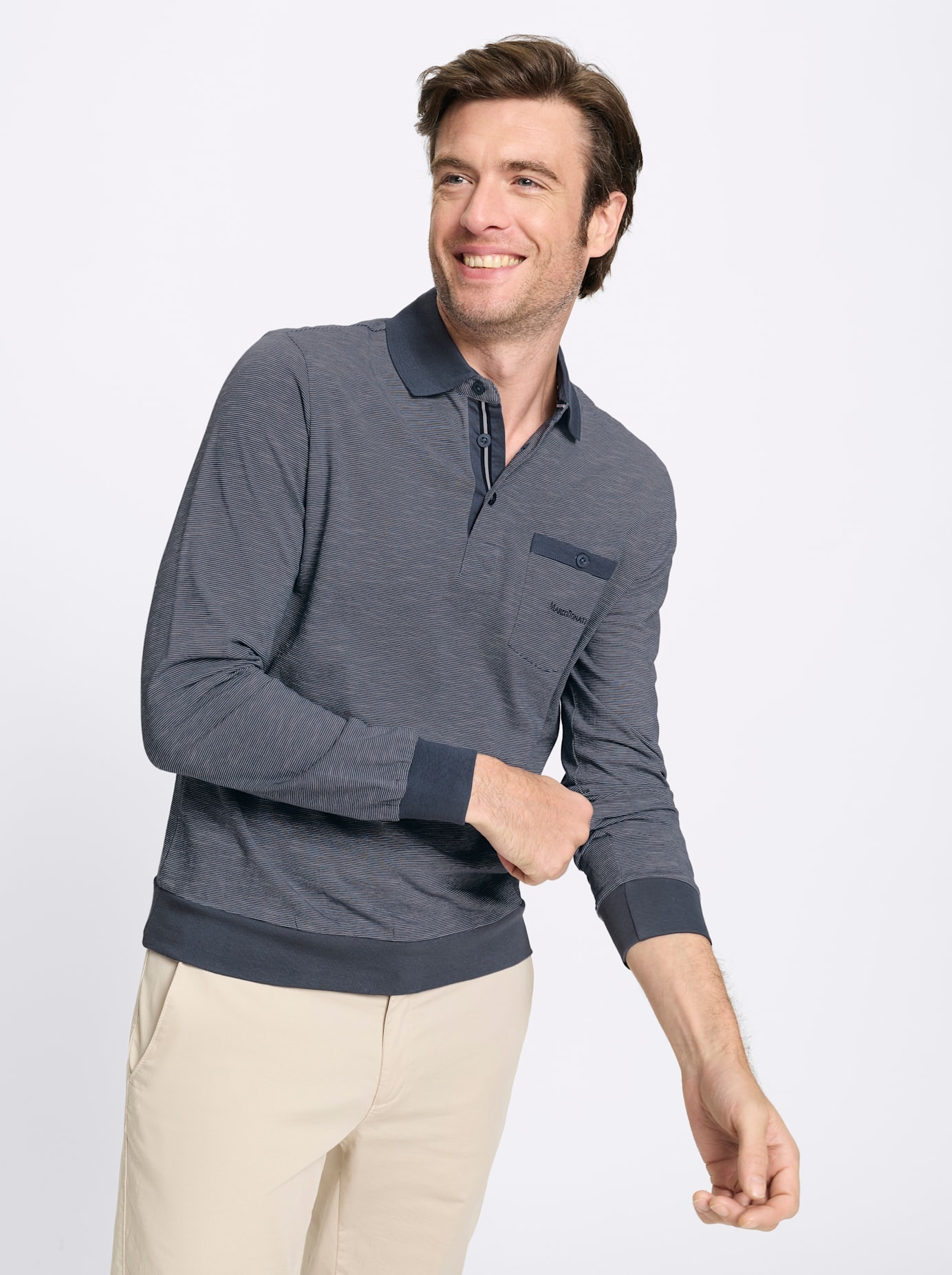 Marco Donati Polo à manches longues »Langarm-Shirt« 1